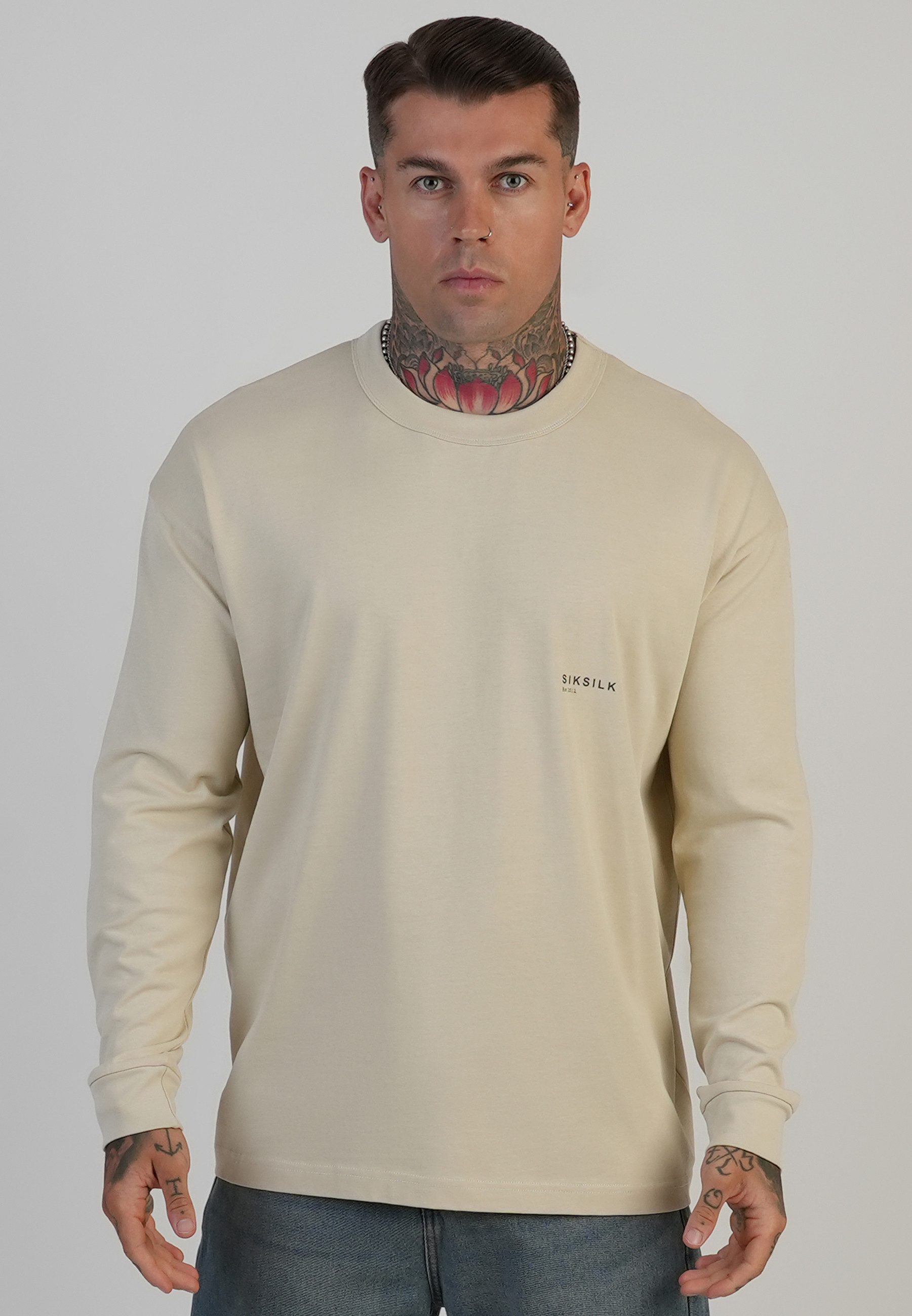 Langarmshirt SikSilk Herren LS Logo T-Shirt