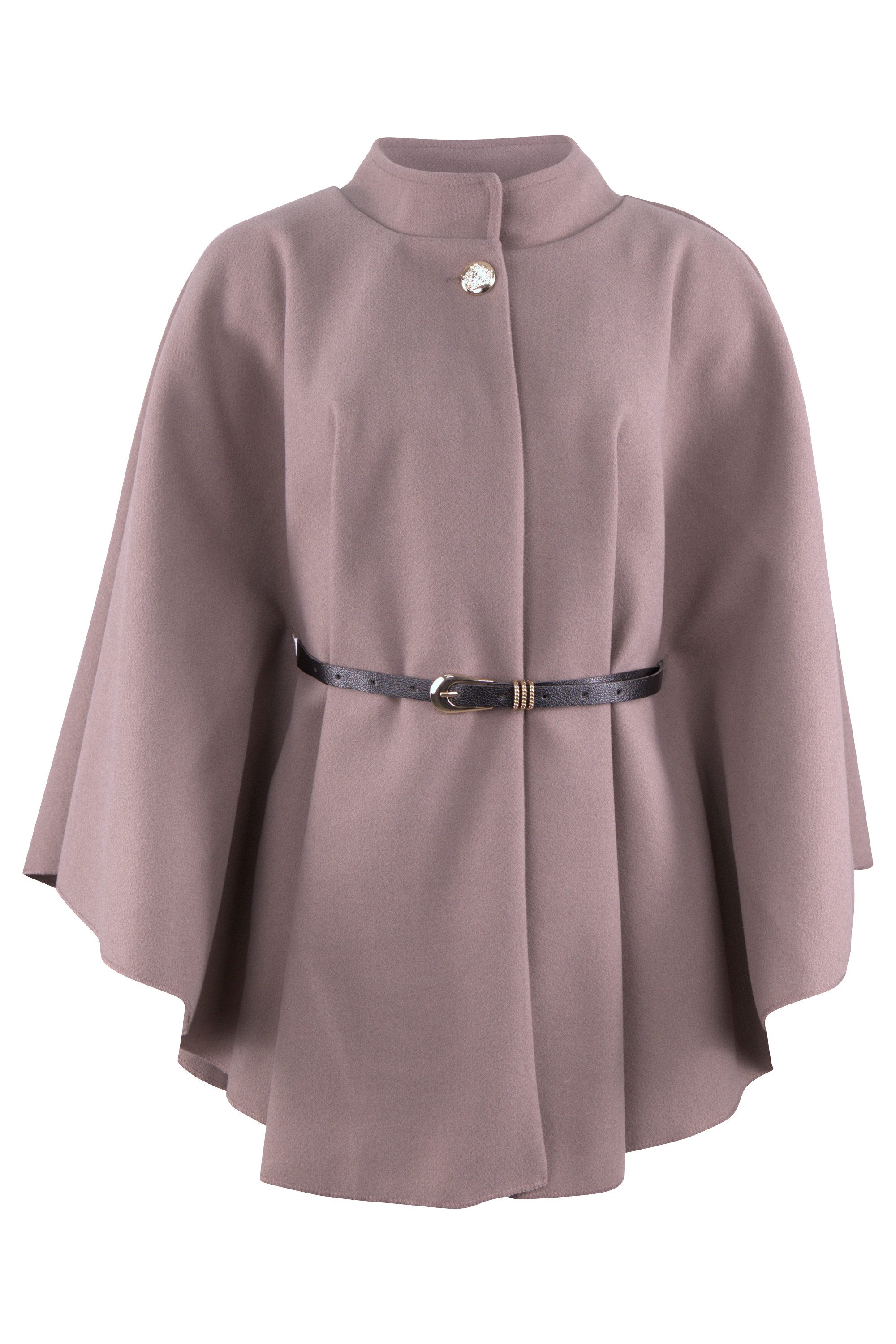 malito more than fashion Kurzmantel Cape mit Gürtel 4570 eleganter Cape-Poncho mit Gürtel Einheitsgröße