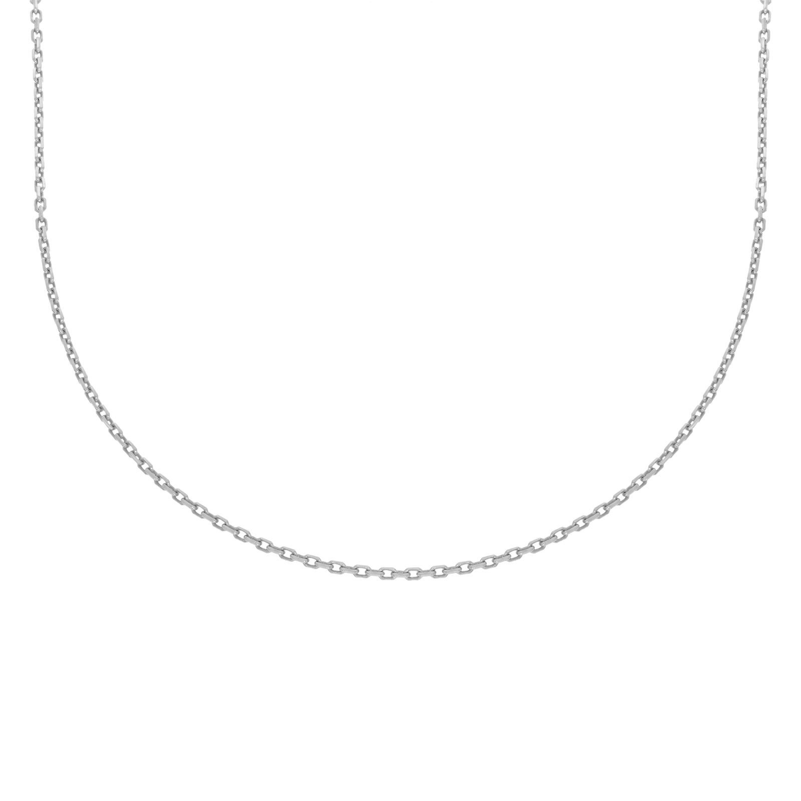 Stella-Jewellery Goldkette 585er Weißgold Ankerkette Diamantiert 45 + 3,5 cm (Kette, inkl. Etui)