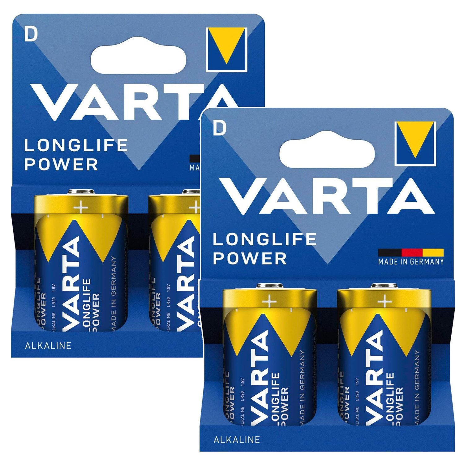 VARTA Alkali-Batterien, Größe D / R20, 1,5V Batterie