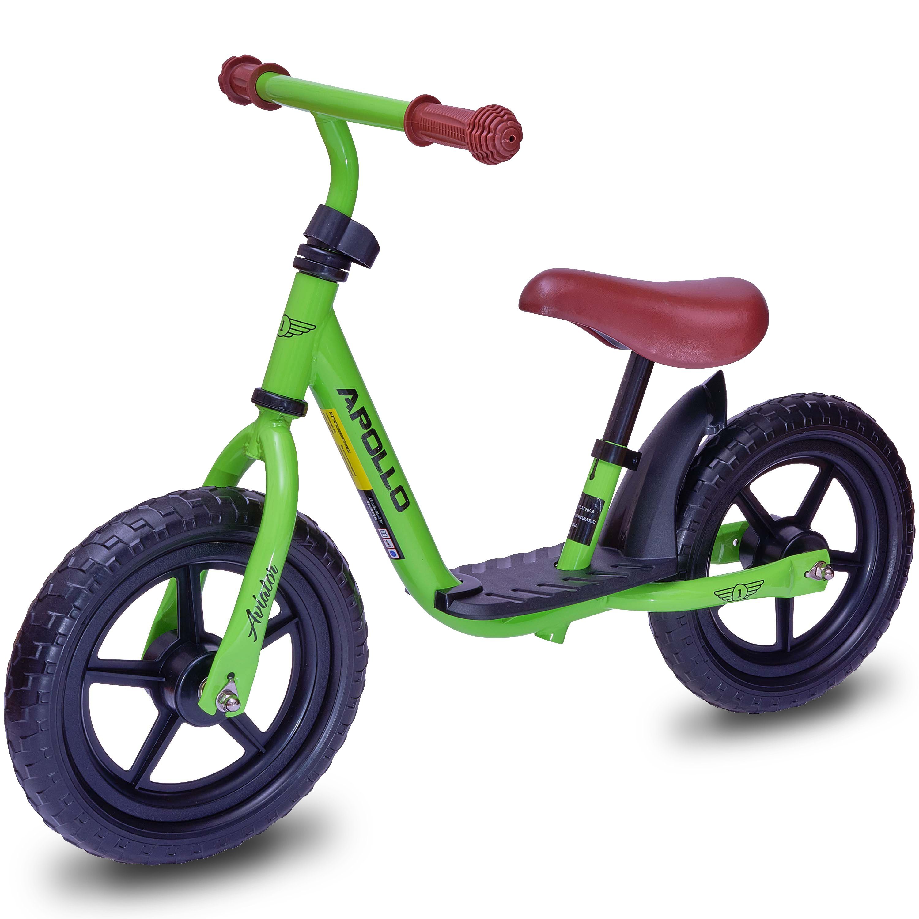 Apollo Laufrad Laufrad für Kinder Aviator 12 Zoll Zoll, leicht und stabil Grün