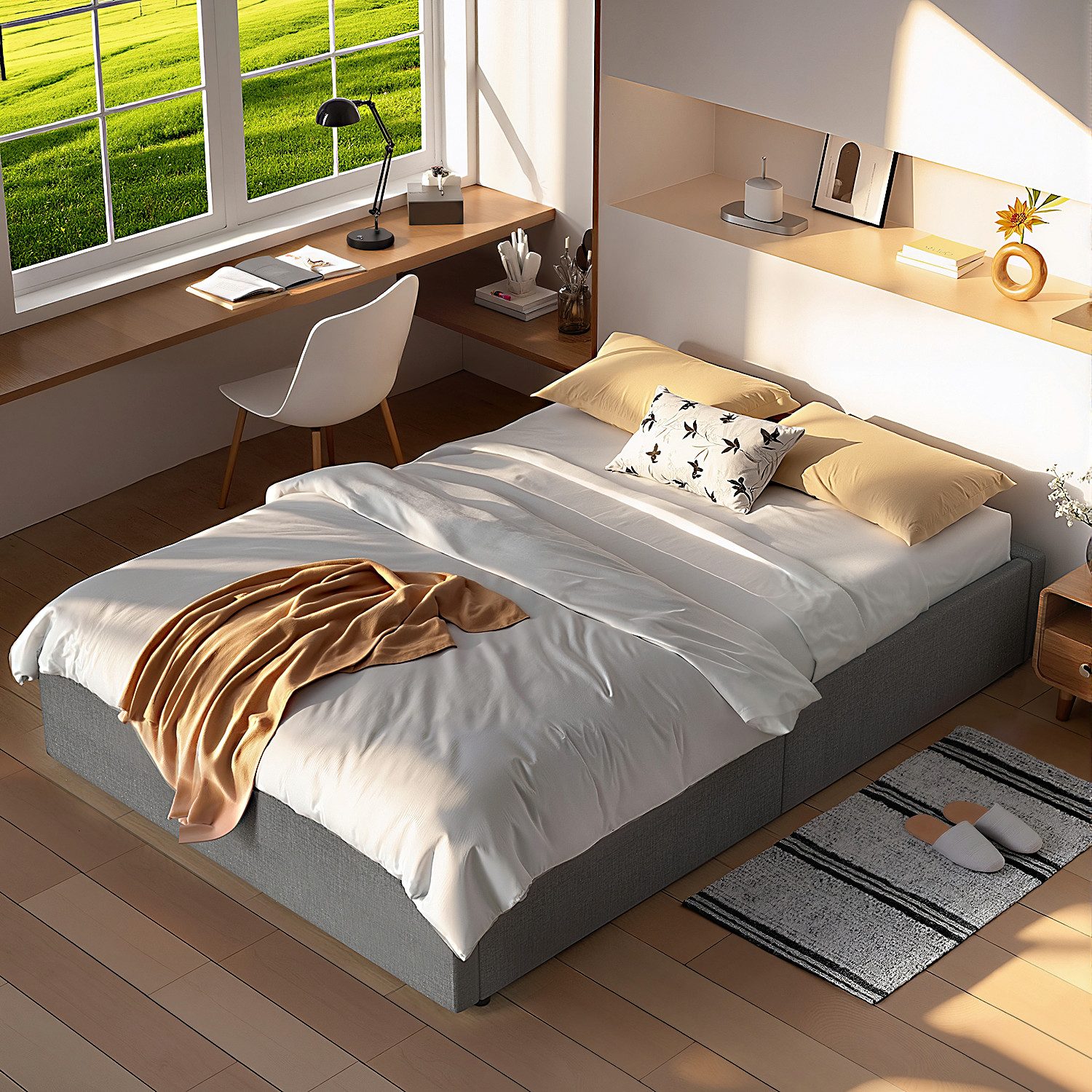 oyajia Polsterbett Hydraulisches Doppelbett 140x200cm, Modern Jugendbett St günstig online kaufen