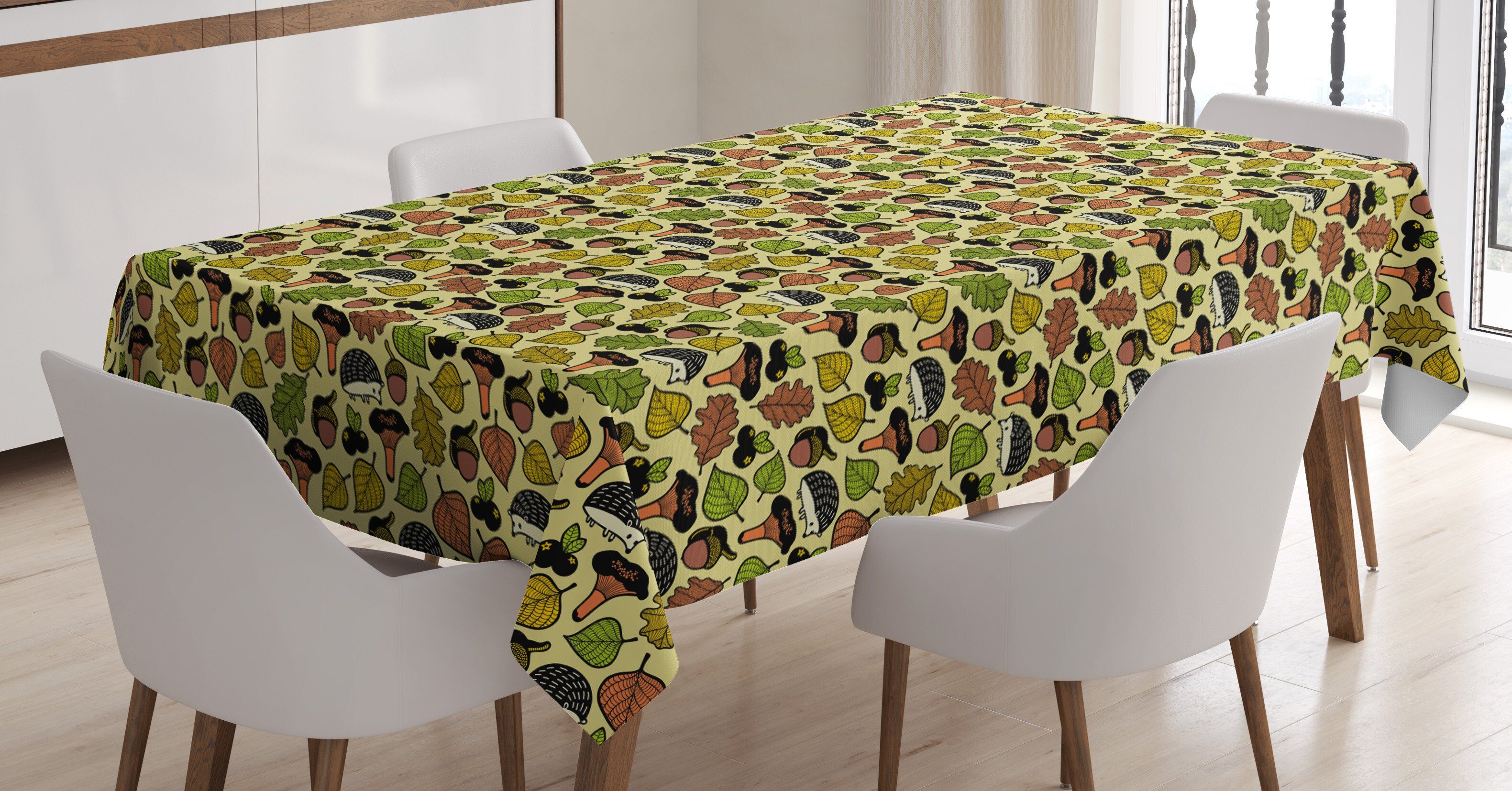 Klare Chestnut Autumn Farbfest Leaves Tischdecke Für Waschbar den Abakuhaus Außen Farben, Bereich Botanisch geeignet
