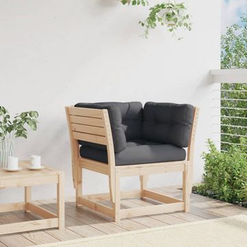vidaXL Loungesofa Gartensofa mit Armlehnen und Kissen Massivholz Kiefer