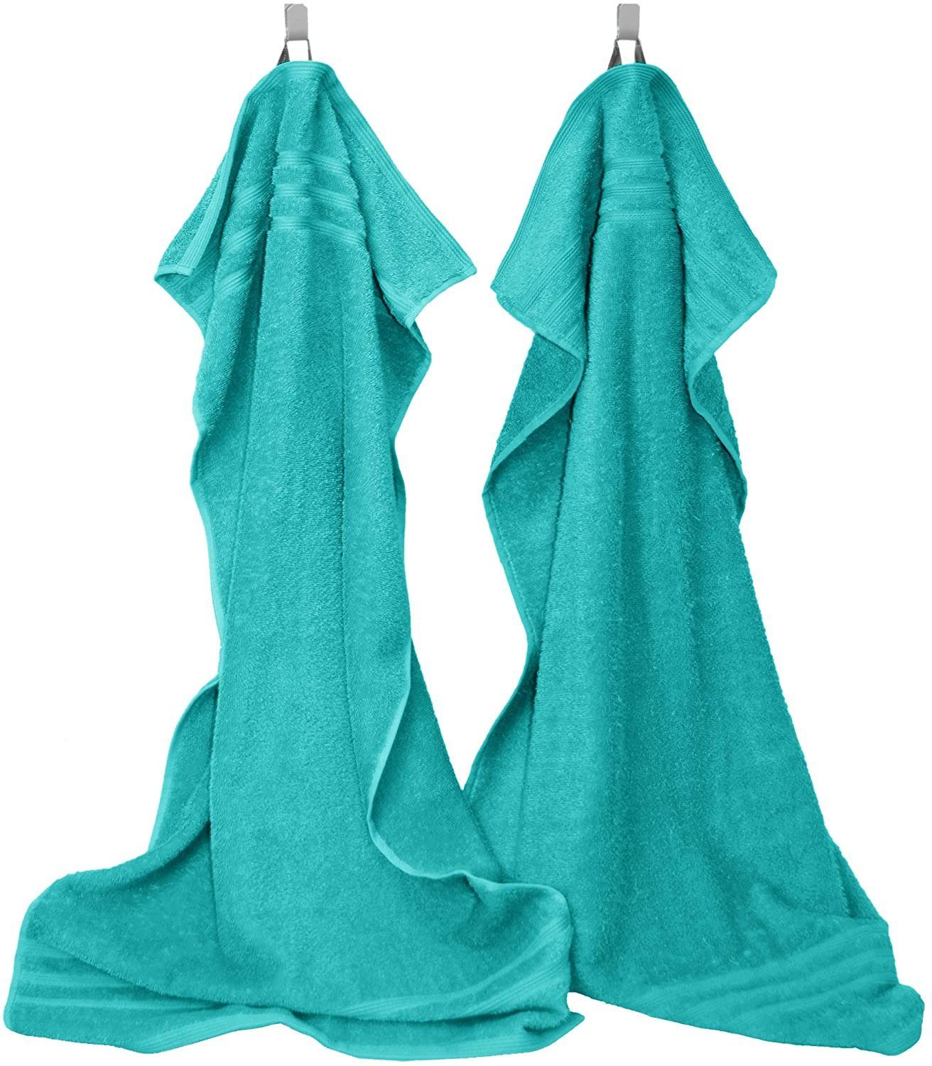 Lashuma Duschtuch Großes Bestickt, Badehandtuch Grün 70x140 Reserviert Handtuch Opa, Nautic cm (1-St), für Frottee