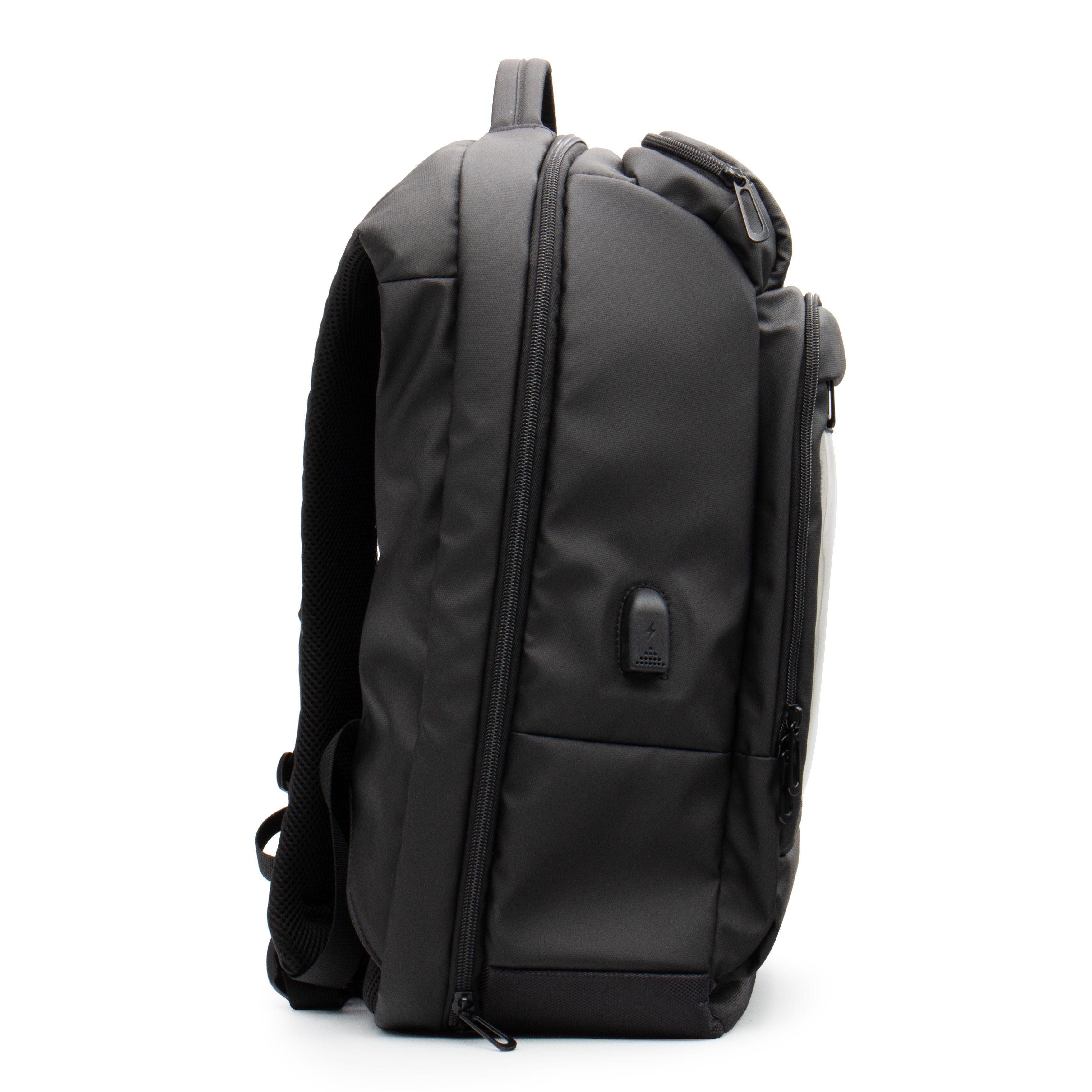 Hyrican Laptoprucksack Striker Game Bag CAMPER LED Laptoprucksack, 17,3'' Notebook, 12"Tablet, Polyester + LED-panel, USB, schwarz