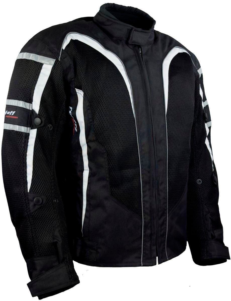 roleff 4 mit Taschen, Motorradjacke 607 Sicherheitsstreifen RO