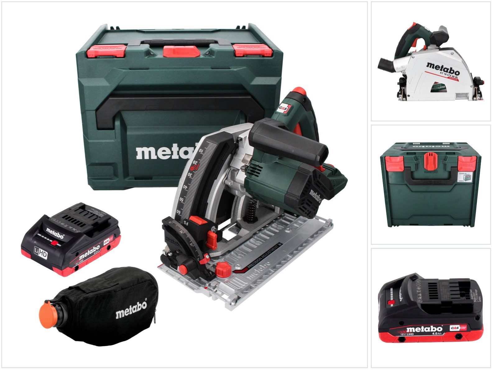 metabo Akku-Tauchsäge KT 18 LTX 66 BL Akku Tauchkreissäge 18 V 165 mm + 1x Akku 4,0 Ah