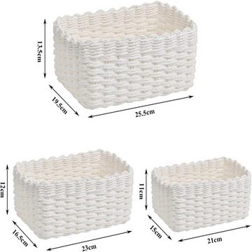 yozhiqu Aufbewahrungskorb 3er-Pack, Aufbewahrungsbox, Mehrzweck-Badezimmer-Handtuchkorb (1 St), Mehrzweck-Badezimmer-Handtuchkorb aus recyceltem Papierseil