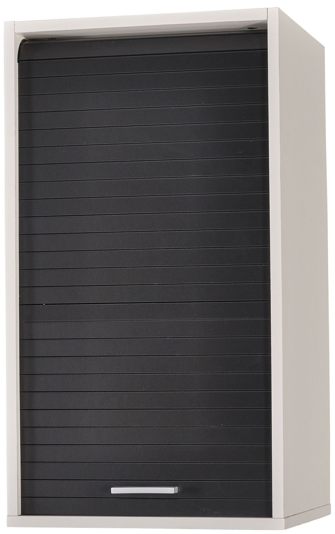 SIMMOB Rollladenschrank Küchenschrank, höhenverstellbare Böden, Weiß-Schwarz, 72x40x35 cm