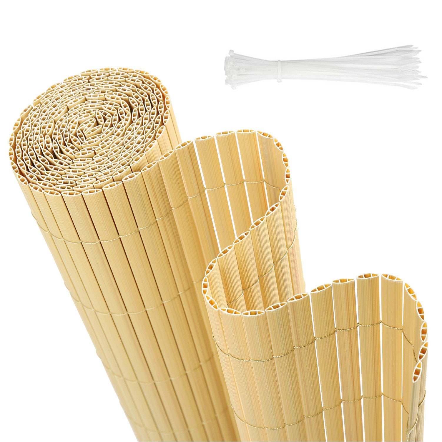 Sekey Balkonsichtschutz PVC Sichtschutzmatten Bambus Sichtschutz Balkon Gar günstig online kaufen