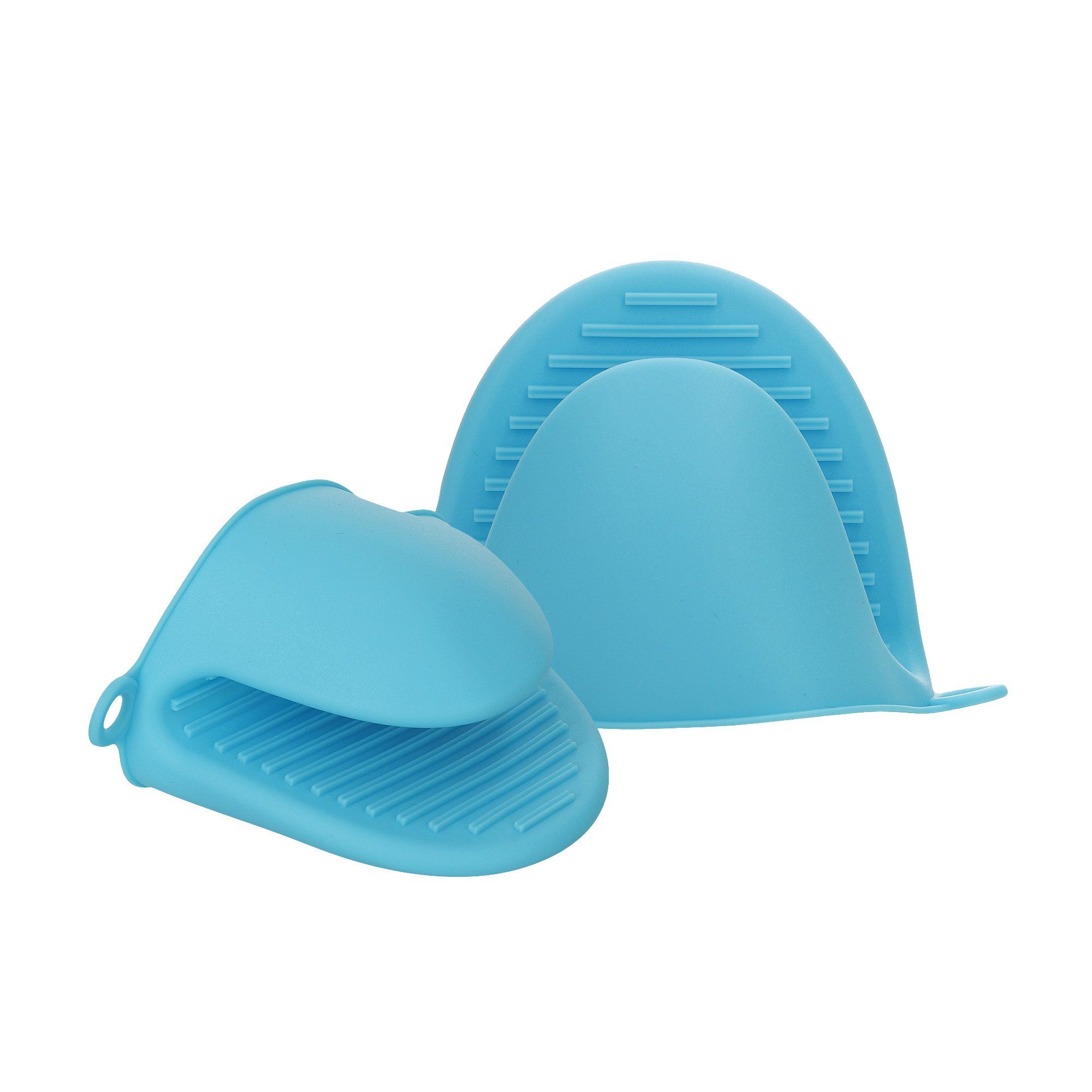 kwmobile Hitzeschutzhandschuhe 2x Silikon Topflappen Ofenhandschuh Set - Topfhandschuhe Hellblau