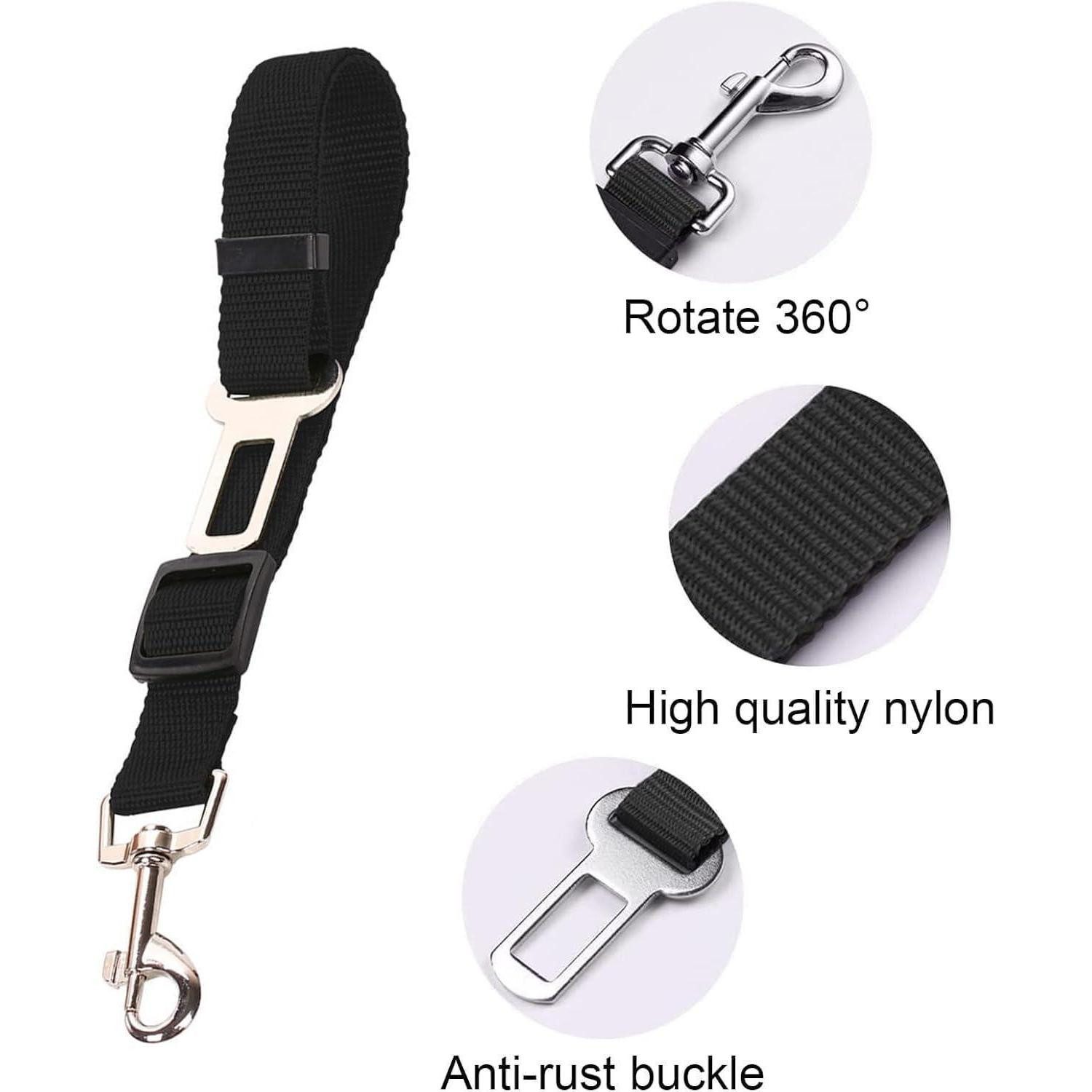 LuxusKollektion Autohundegeschirr Anschnallgurt Hund 2er verstellbar 33-60cm Nylon Sicherheitsgurt Auto