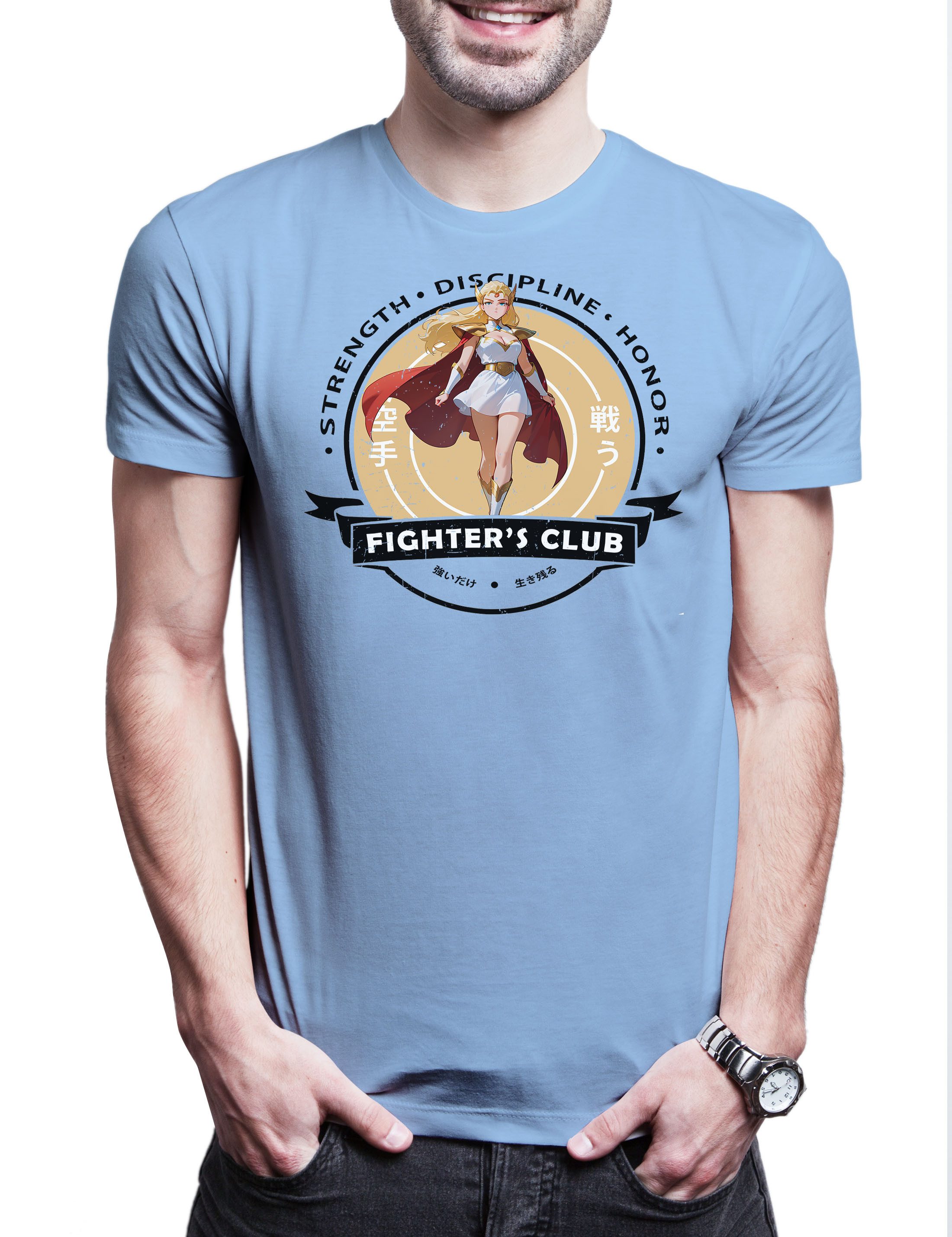 Print-Shirt Fighter's Club Princess II Herren T-Shirt He Master Of Power The