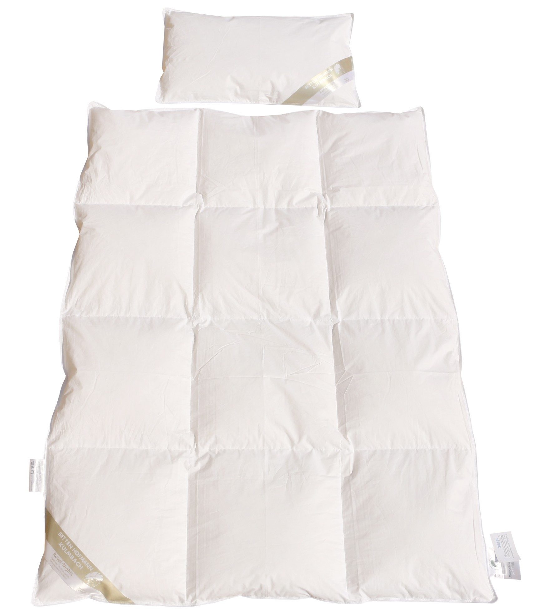 Betten Hofmann Kinderbettdecke + Kopfkissen Betten Hofmann Franken Set Kinder Daunendecke 100x135 + Kissen 40x60, Füllung: 100% Daunen, Bezug: 100% Baumwolle, für das ganze Jahr, besonders regional