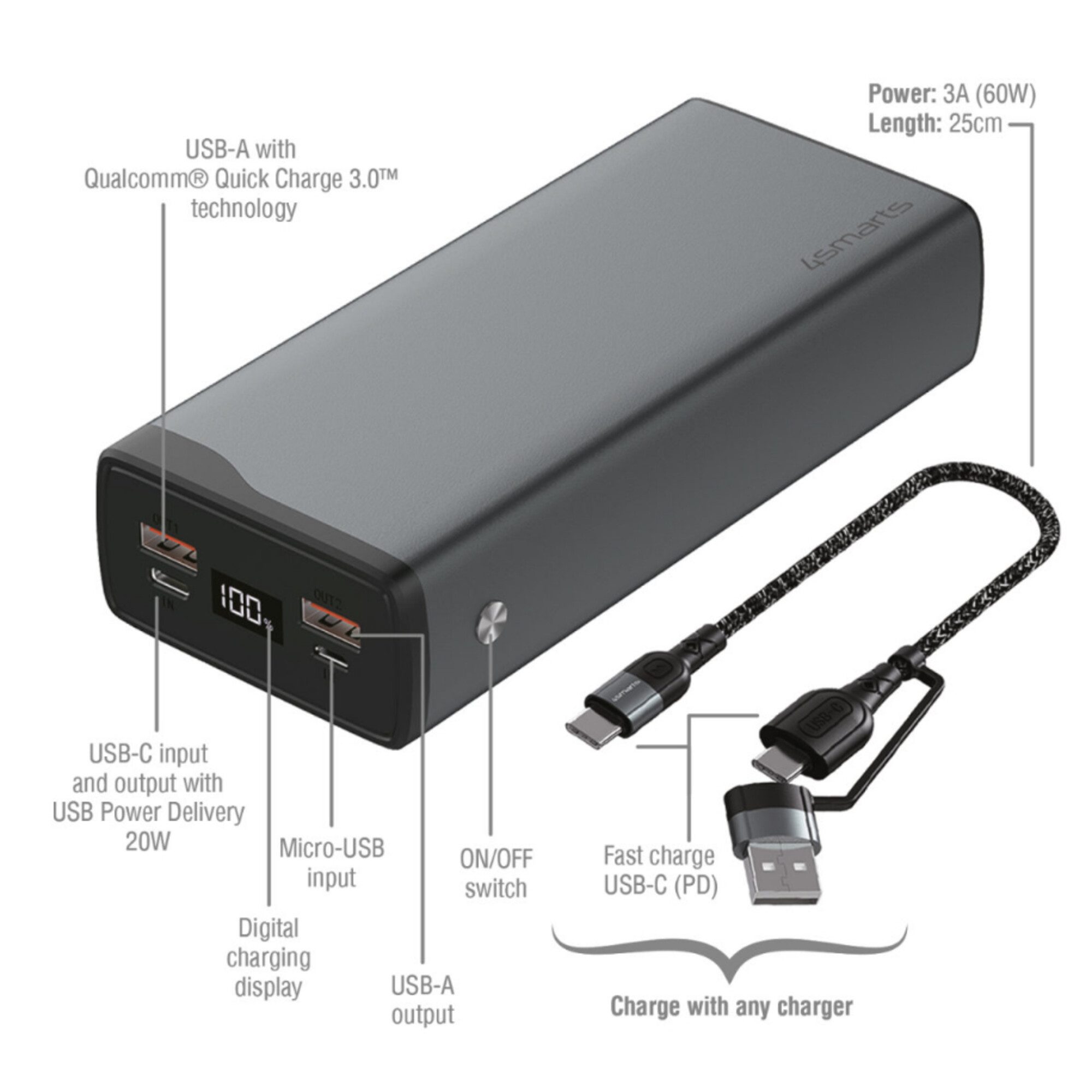 4smarts Teleskop 4smarts Powerbank VoltHub Pro 26800mAh 22.5W