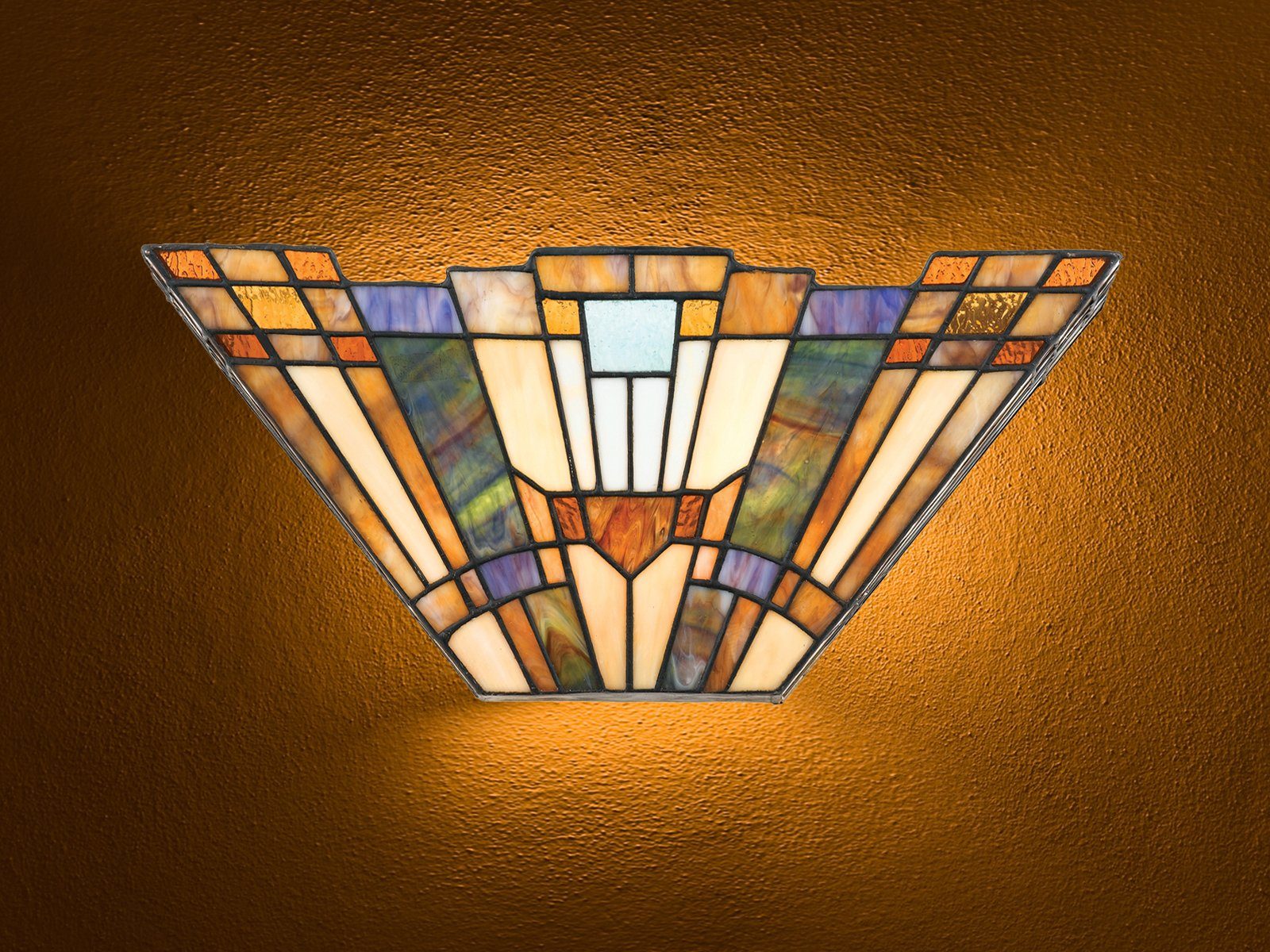 meineWunschleuchte LED Wandleuchte, LED wechselbar, warmweiß, ausgefallene  Tiffany Lampe Landhaus-stil Treppenhaus & Bett, B 40cm | Pendelleuchten