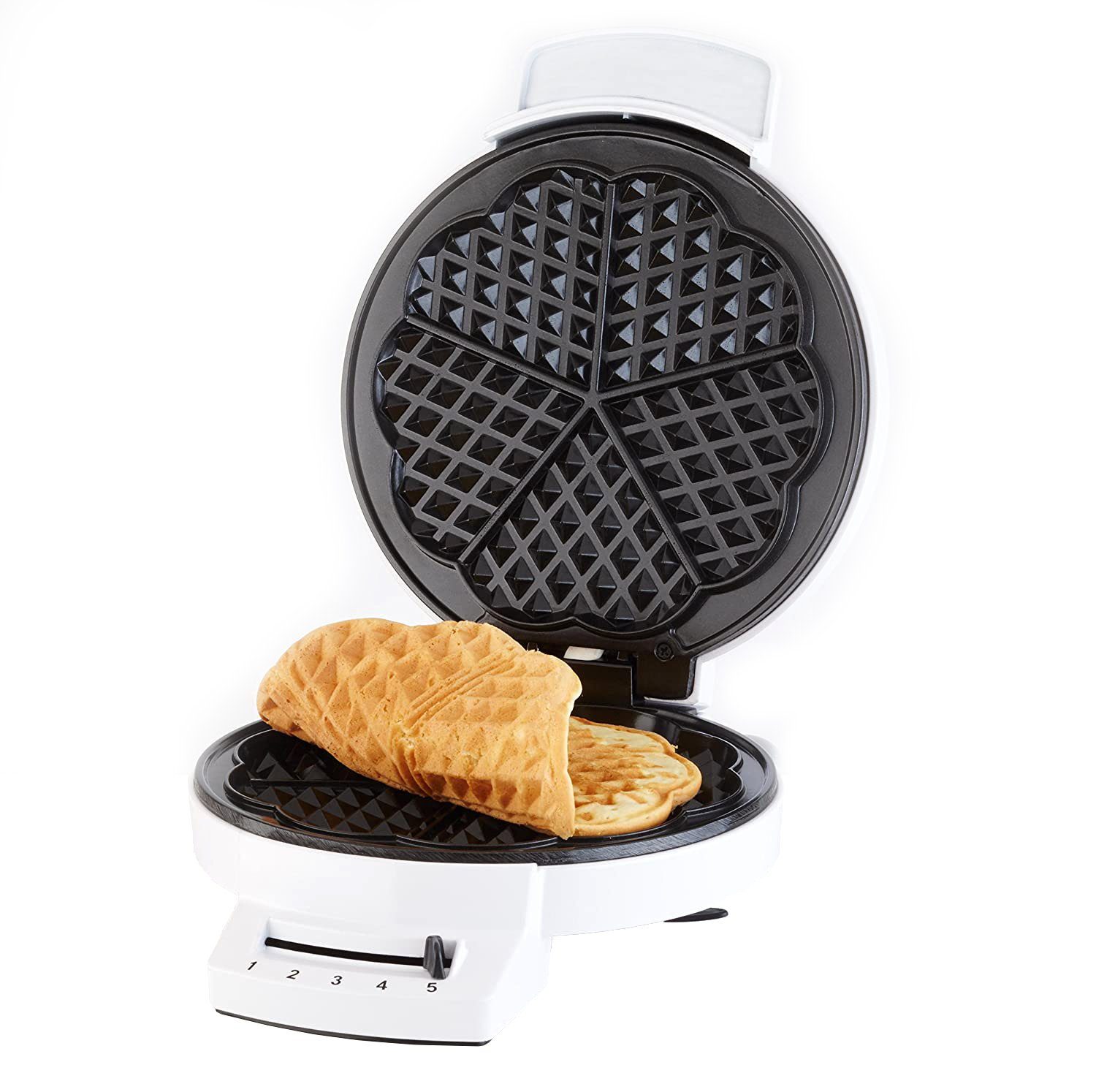 KORONA Waffeleisen Waffelautomat Classic, 1200 W, 1200 Watt, 5  Bräunungsstufen, Backampel, Antihaft-beschichtete Waffelplatten, leicht zu  reinigen, Waffen in Herzform, Farbe: Weiß online kaufen | OTTO