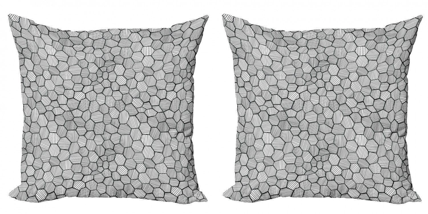 Kissenbezüge Modern Accent Doppelseitiger Digitaldruck, Abakuhaus (2 Stück), Geometrisch Sketch Hexagon Shapes
