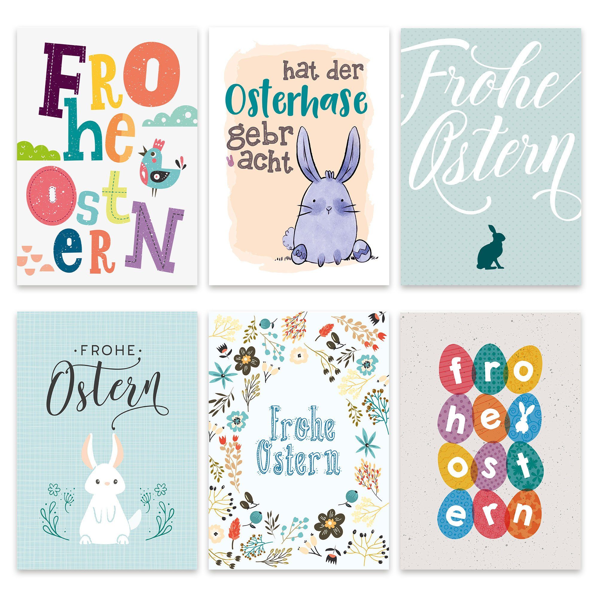 PAPIERDRACHEN Osterkarte Postkarten Set zu Ostern