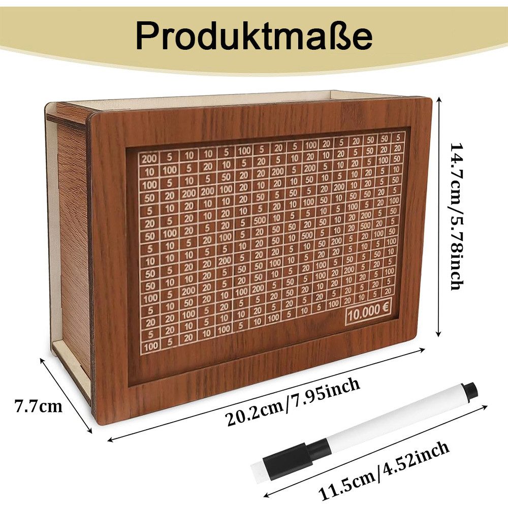 TUWENA Spardose Holzspardose mit Sparziel und numerischer Kennung günstig online kaufen