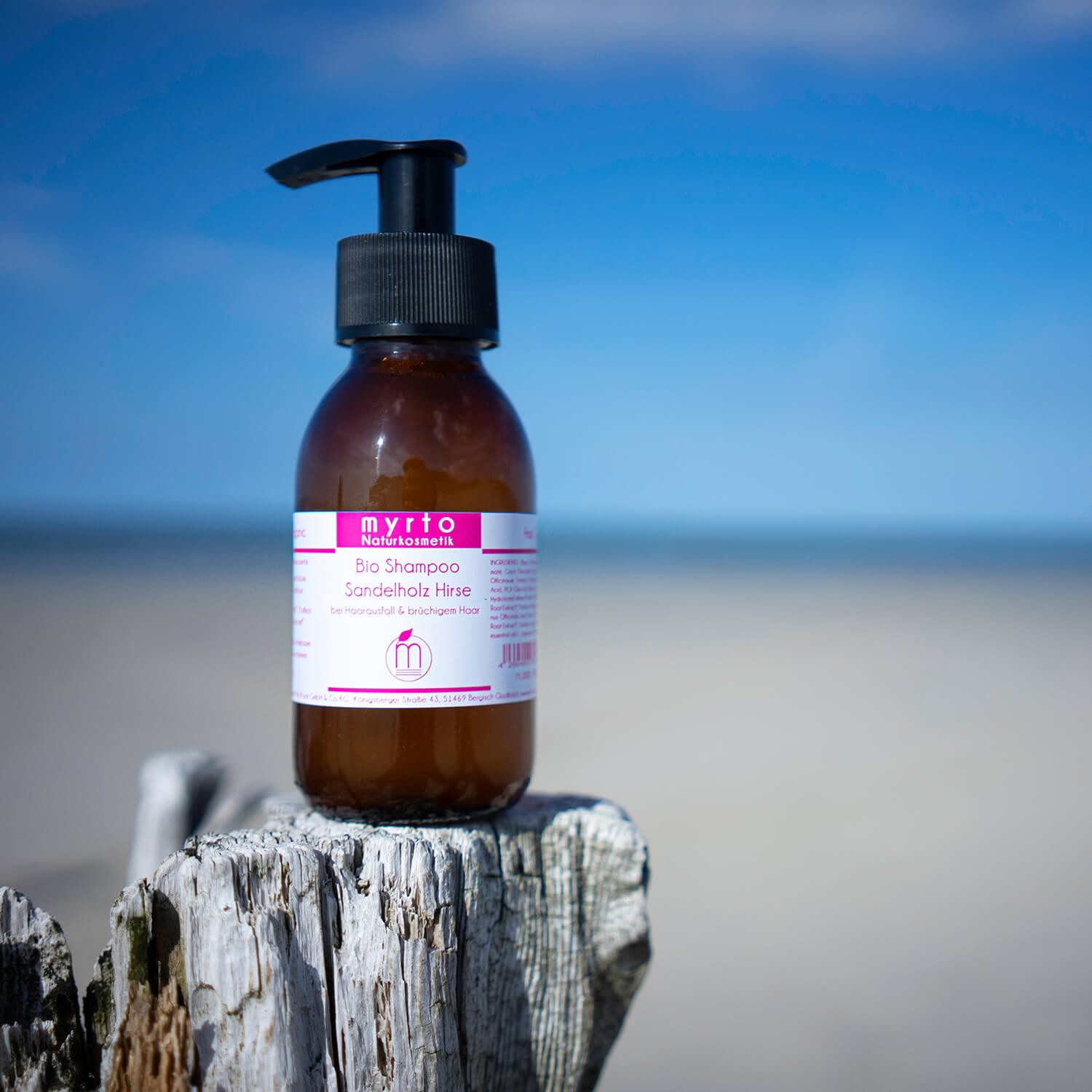 myrto Naturkosmetik Kopfhaut-Pflegeshampoo Bio Shampoo Sandelholz Hirse - bei Haarausfall & brüchigem Haar mit, Milliacin & Klettenwurzel  für mehr Haarwachstum & gesunde Kopfhaut