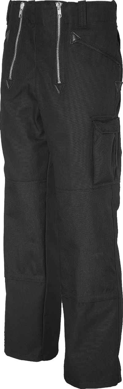 JOB Arbeitshose Zunftsommerhose schwarz aus Canvas mit Kniepolstertaschen