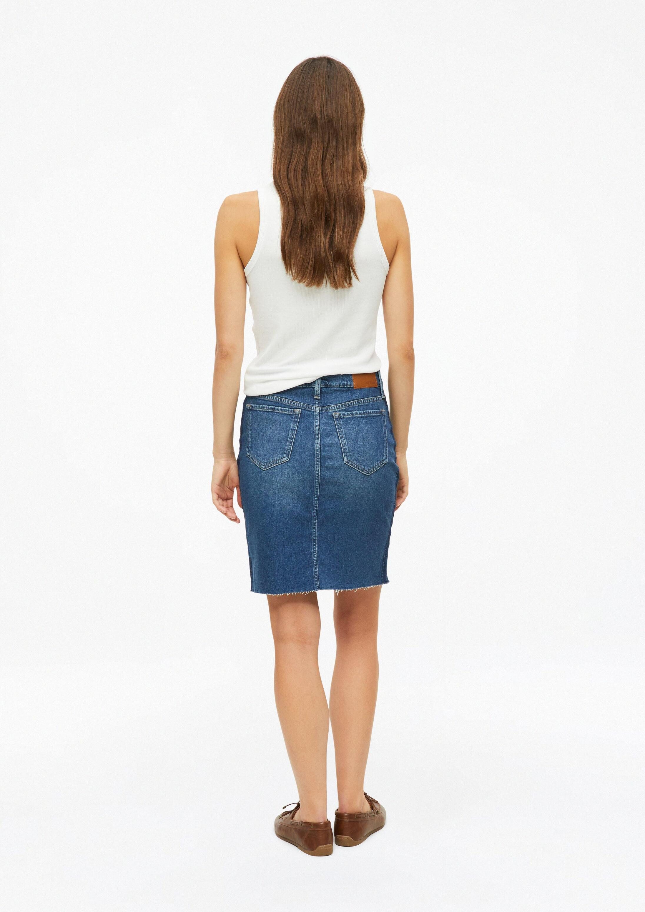 s.Oliver Minirock Rock Denim-Rock mit Seitendetail und offenem Saum