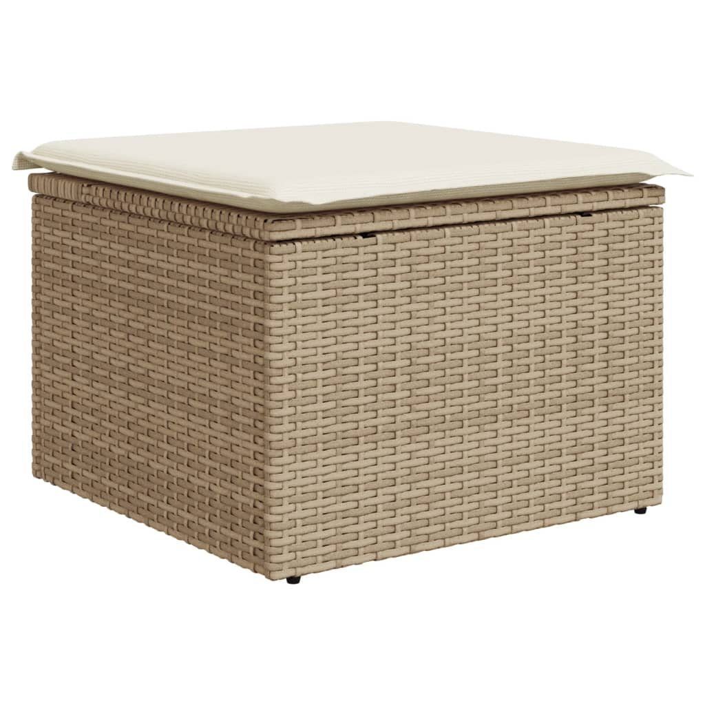 vidaXL Hocker Gartenhocker mit Kissen Beige günstig online kaufen