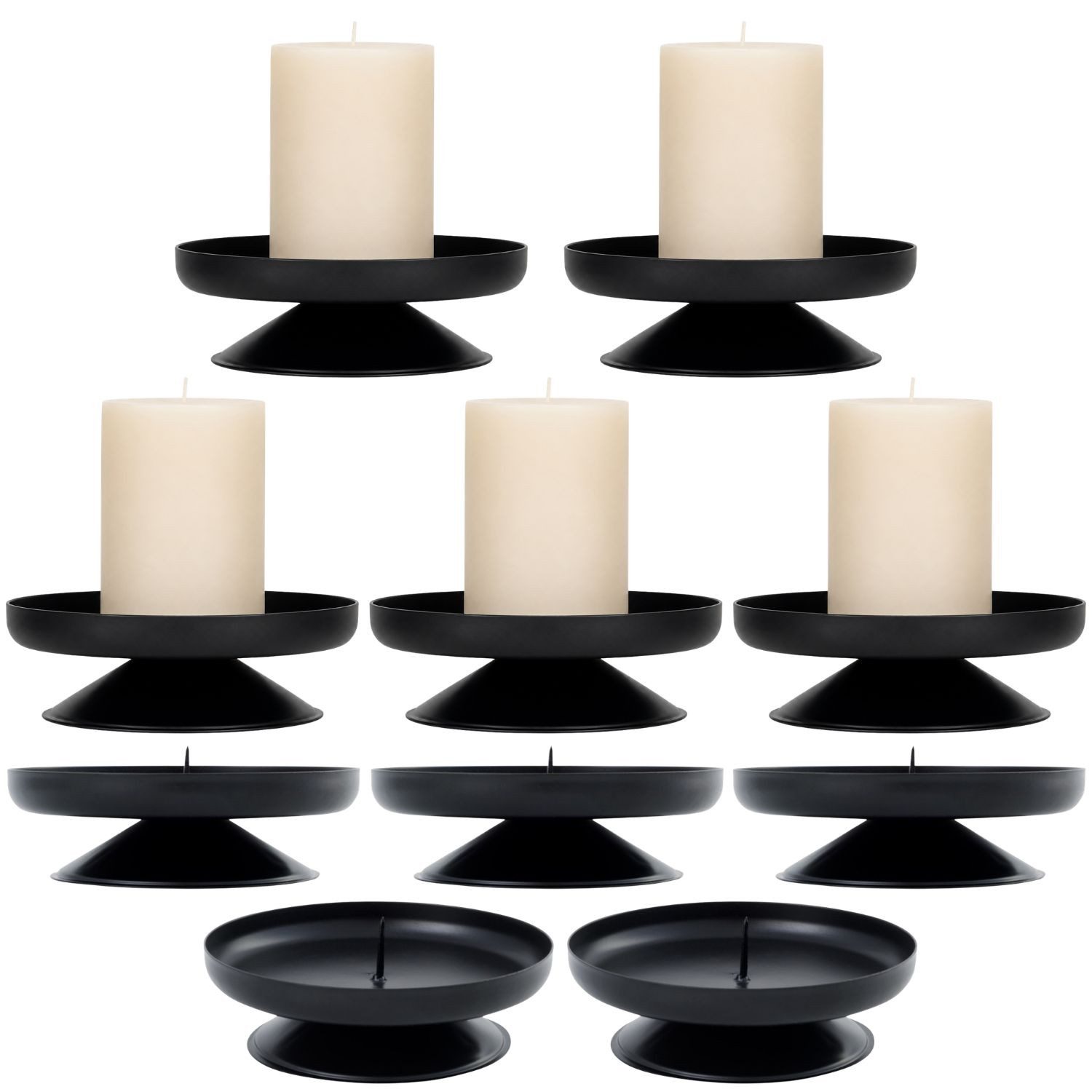 Marrakesch Orient & Mediterran Interior Teelichthalter Metall Kerzenhalter Schwarz 9 cm 10er Set B-Wahl Kerzenständer Deko (10 St), Handarbeit