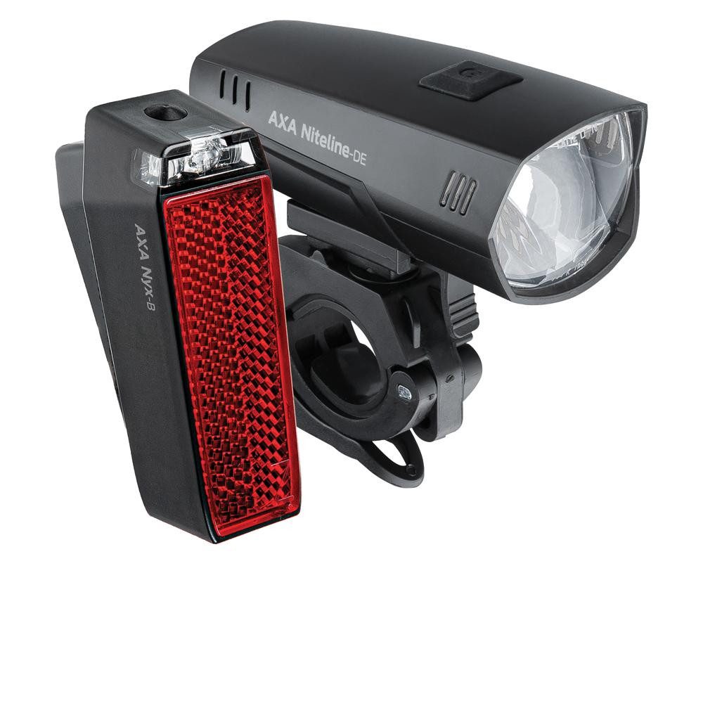 Fahrradbeleuchtung Axa Kombiset Niteline DE 35 Lux LED Batterie 35 Lux Frontleuchte+LED R