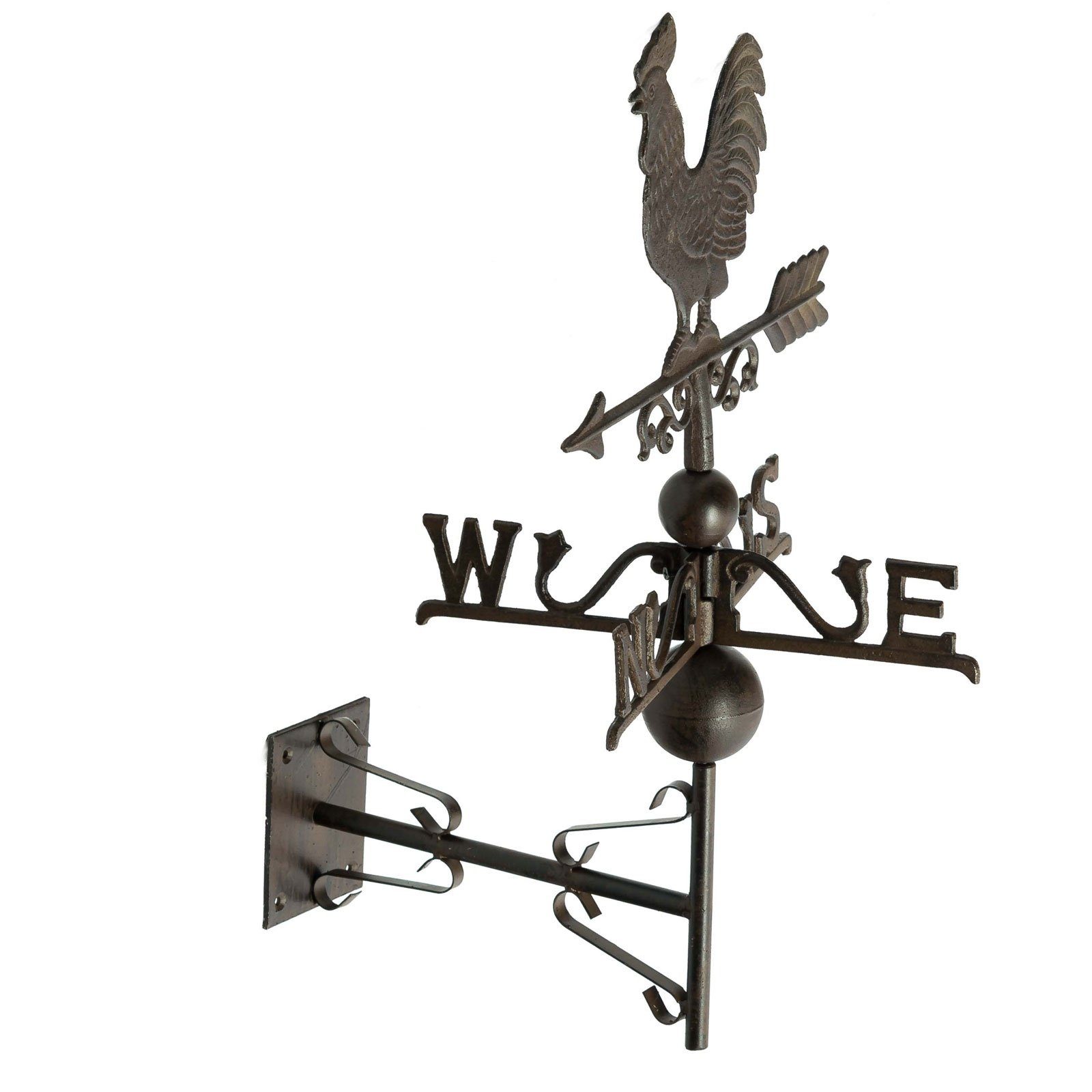 Aubaho Dekoobjekt Nostalgie Wand Wetterhahn Hahn Garten Dekoration Windrad Eisen Wetterf