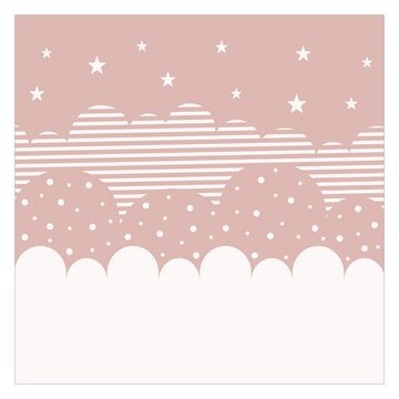 Bilderdepot24 Kindertapete Wolken Sterne Kinder Himmel rosa moderne Wanddeko XXL, Glatt, Matt, (Inklusive Gratis-Kleister oder selbstklebend), Mädchenzimmer Jungenzimmer Babyzimmer Bildtapete Fototapete Wandtapete