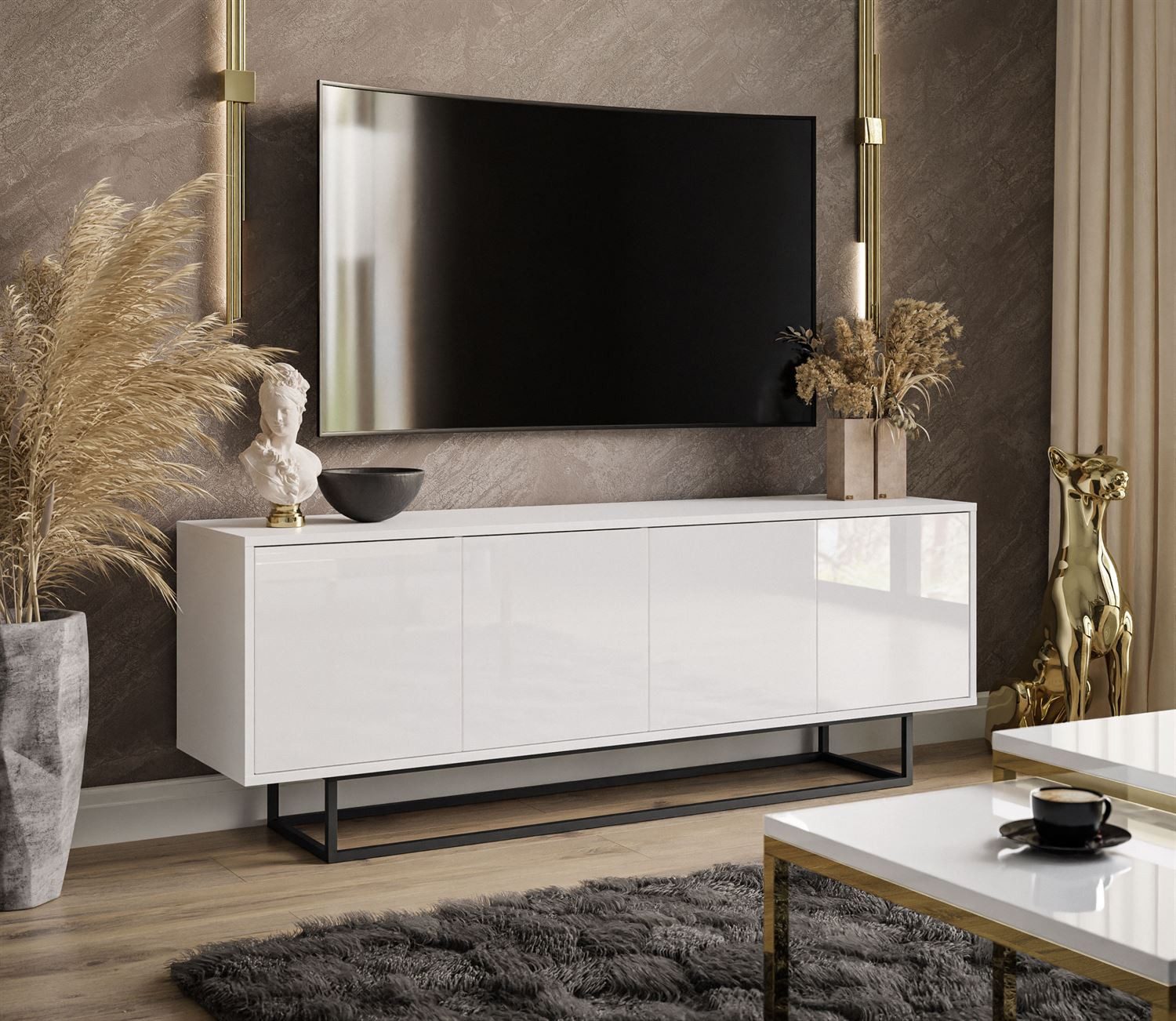 Lookway TV-Schrank SANAYI in Weiß Hochglanz günstig online kaufen