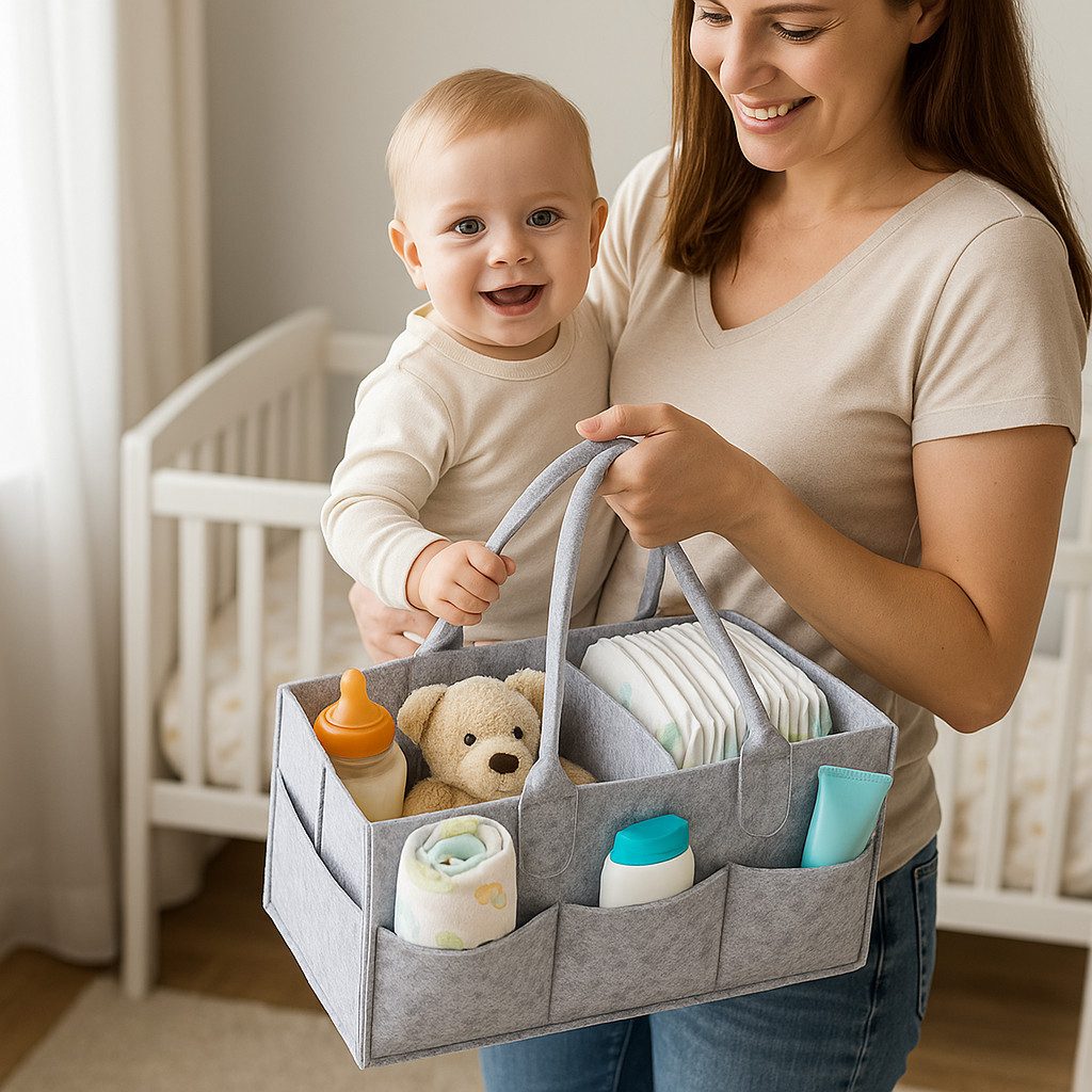 BLACKROCK Allzweckkorb Wickeltisch Organizer, Filztasche für Kinderwagen, Auto, Aufbewahrungskorb, Multifunktional, Flexible Einteilung