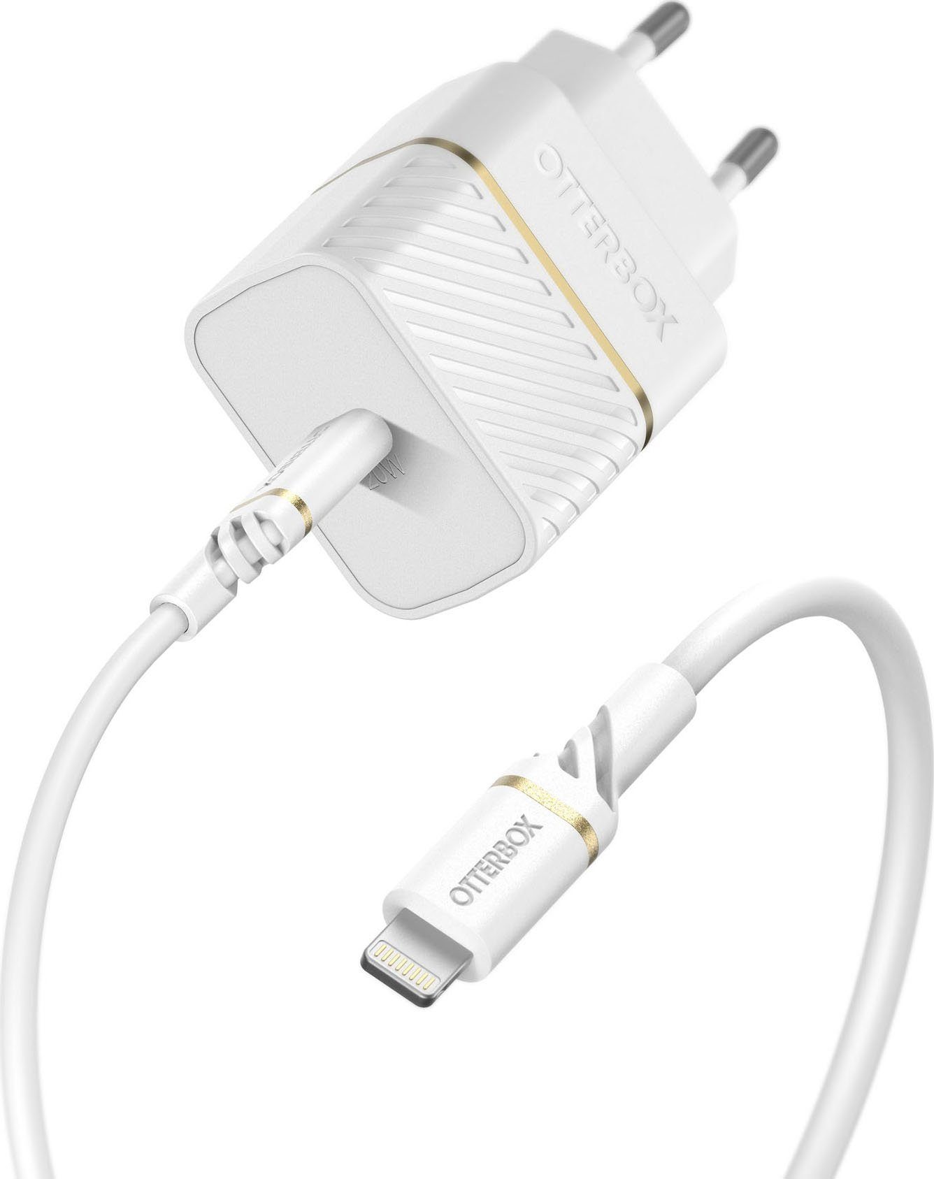 EU Wall Charger 20W USB-C, PD+USB C-Lightning 1m USB-Ladegerät