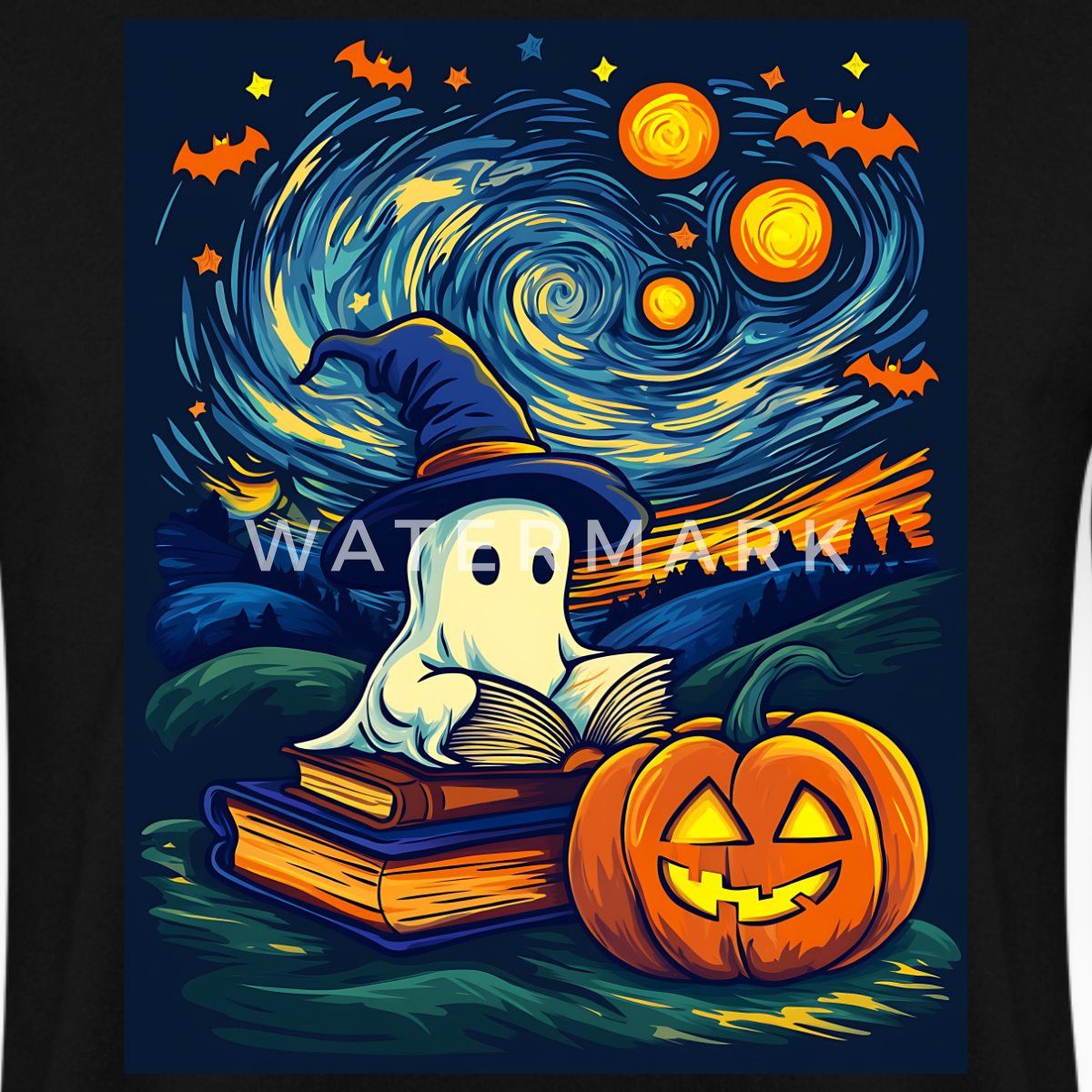 Spreadshirt Sweatshirt Halloween Geist Sternennacht Unisex günstig online kaufen