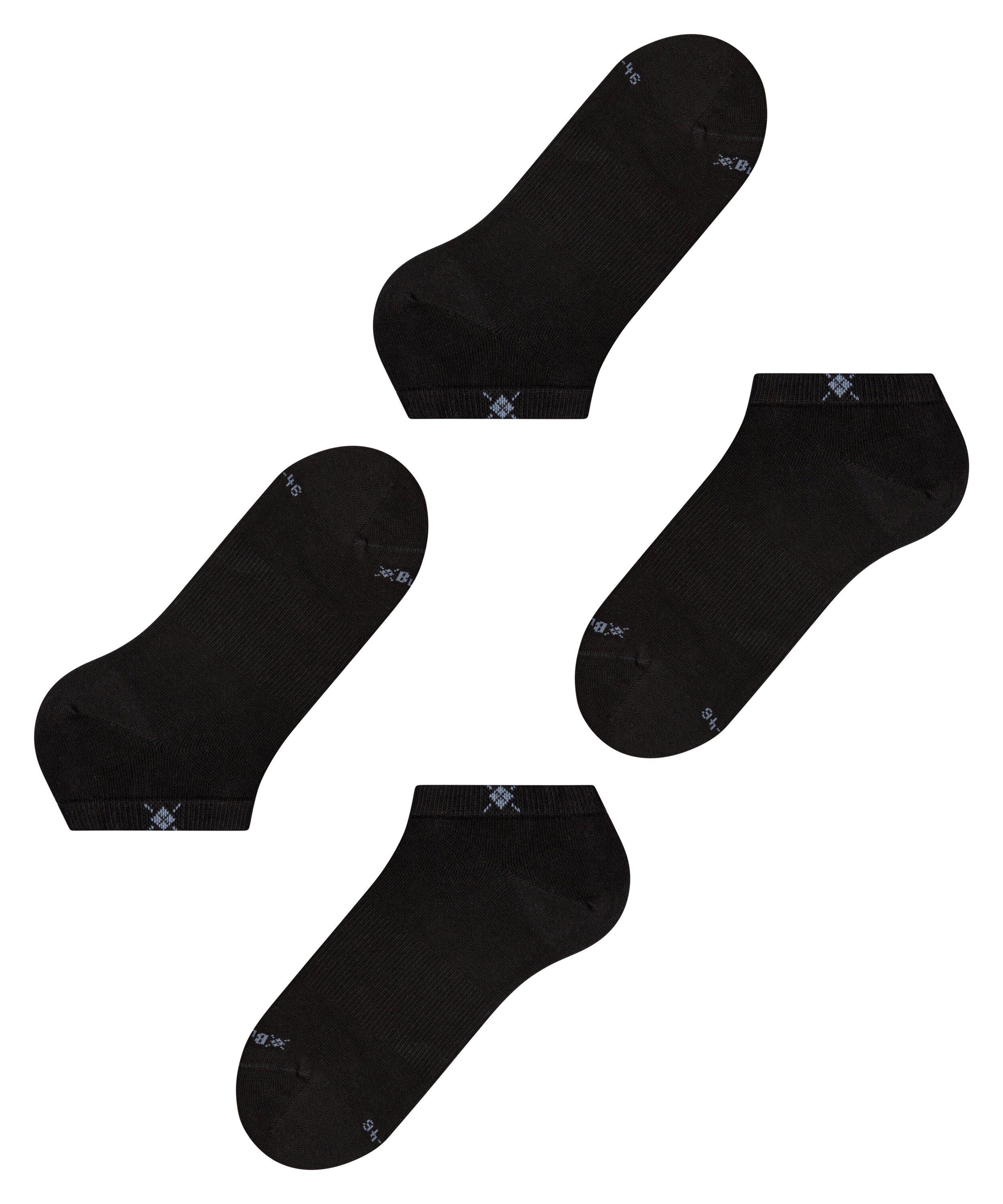 Sneakersocken 2-Pack aus black gekämmter Everyday (2-Paar) weicher (3000) Burlington Baumwolle