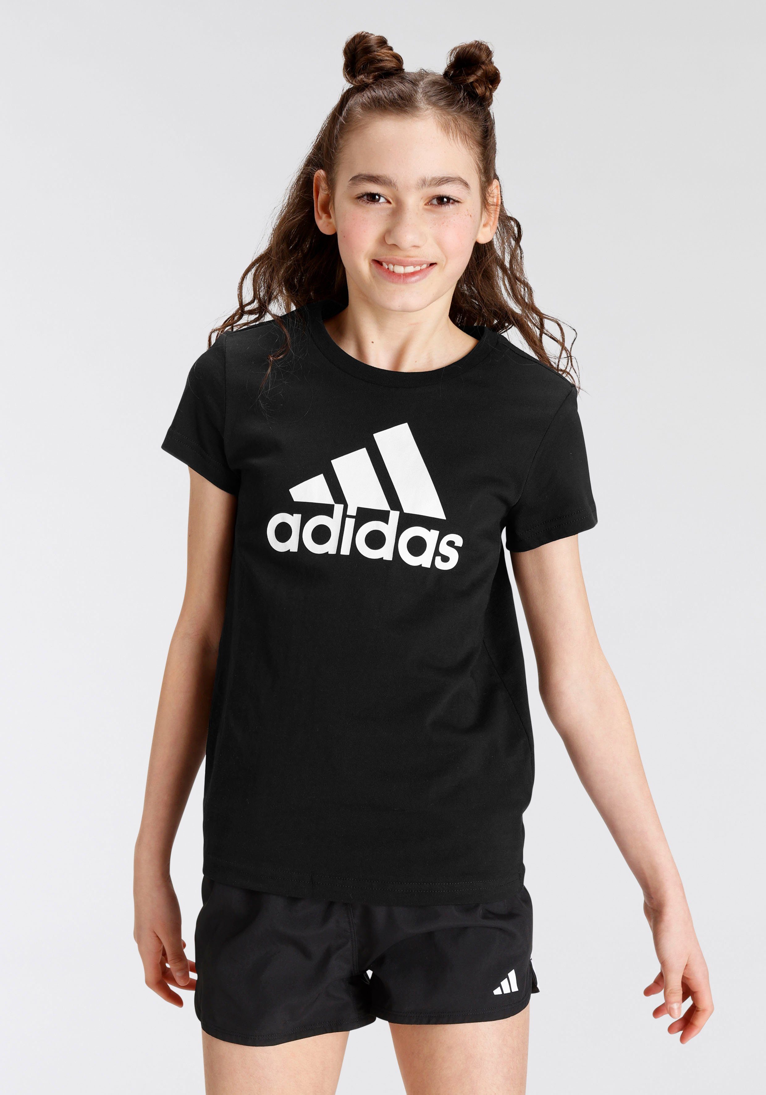 adidas Sportswear T-Shirt ESSENTIALS COTTON Black BIG LOGO / White