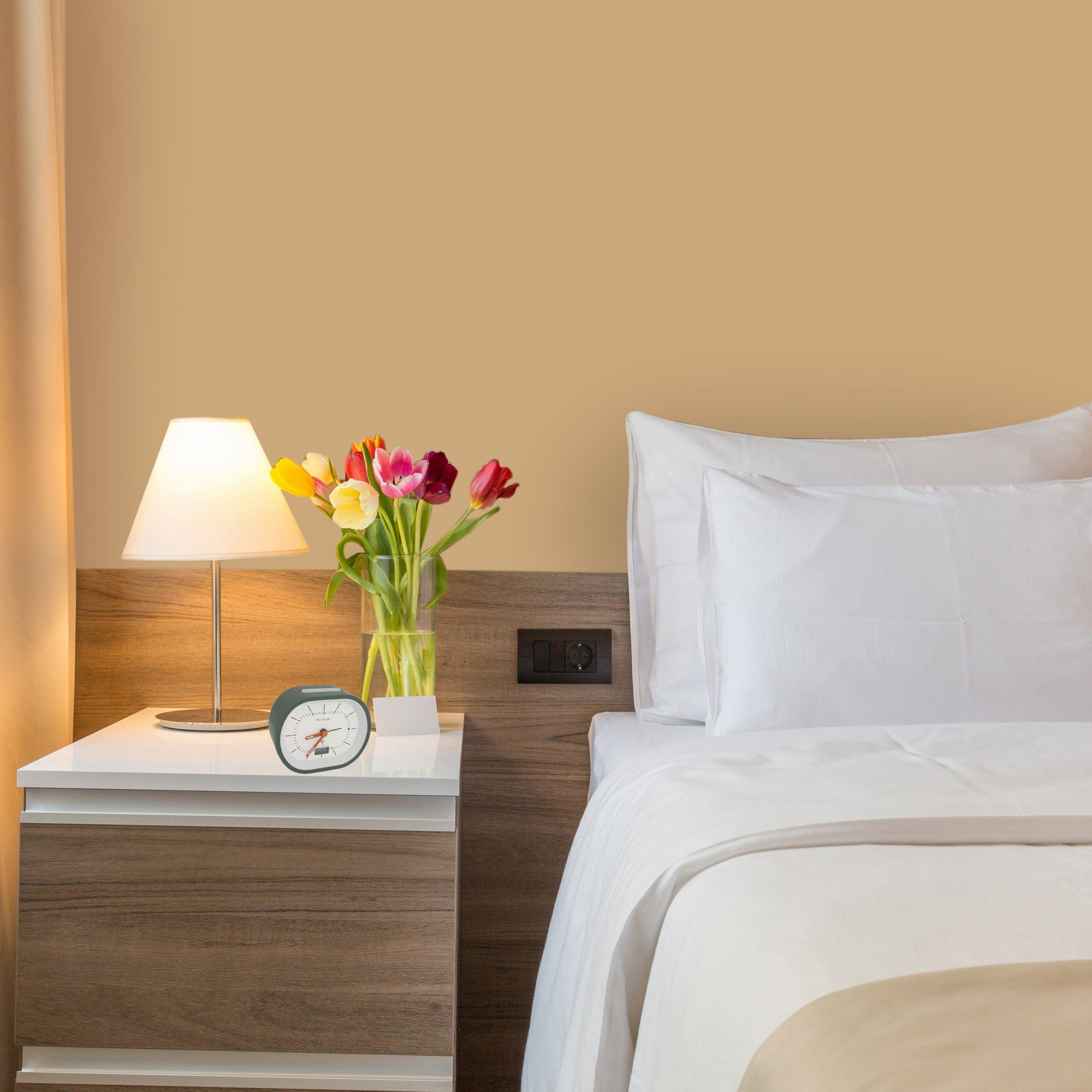 Miraval Funkwecker Miraval Funkwecker mit Digitaler Temperatur Funk-Wecker mit Datumsanzeige Geräuschlos Glas Lautloses Quarzuhrwerk