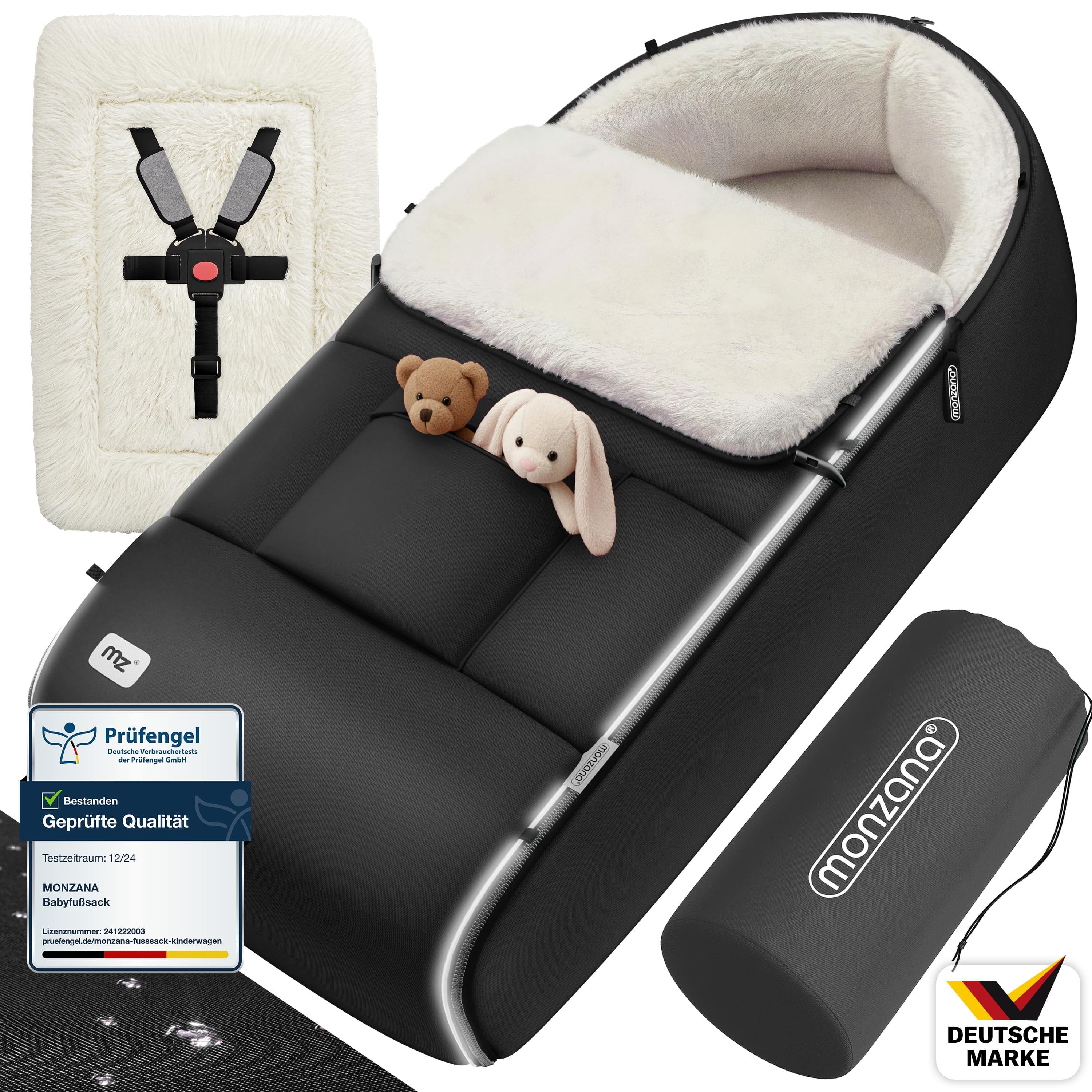 monzana Fußsack (1-tlg), Kinderwagen & Buggy Winterfußsack - Winter, Wasserabweisend, Grau