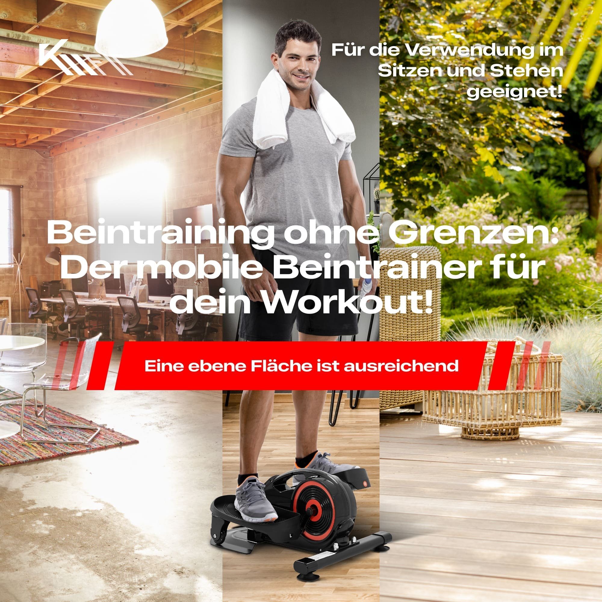 Schwarz) Fitness KM (Stück, Sport Display Heimtrainer Ellipsentrainer APP, Fit - Mini + Multitrainer