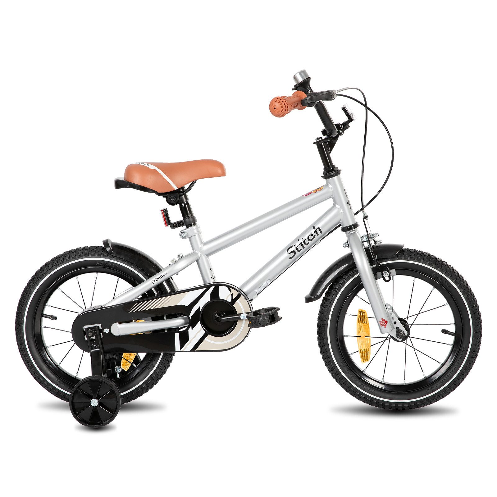 JOYSTAR Kinderfahrrad Totem 12/14/16/18/20 Zoll Kinderfahrrad für 2-11 jährige Jungen, mit Stützräder, Kotflügel, Front and rear dual brakes, Reflektorplatte