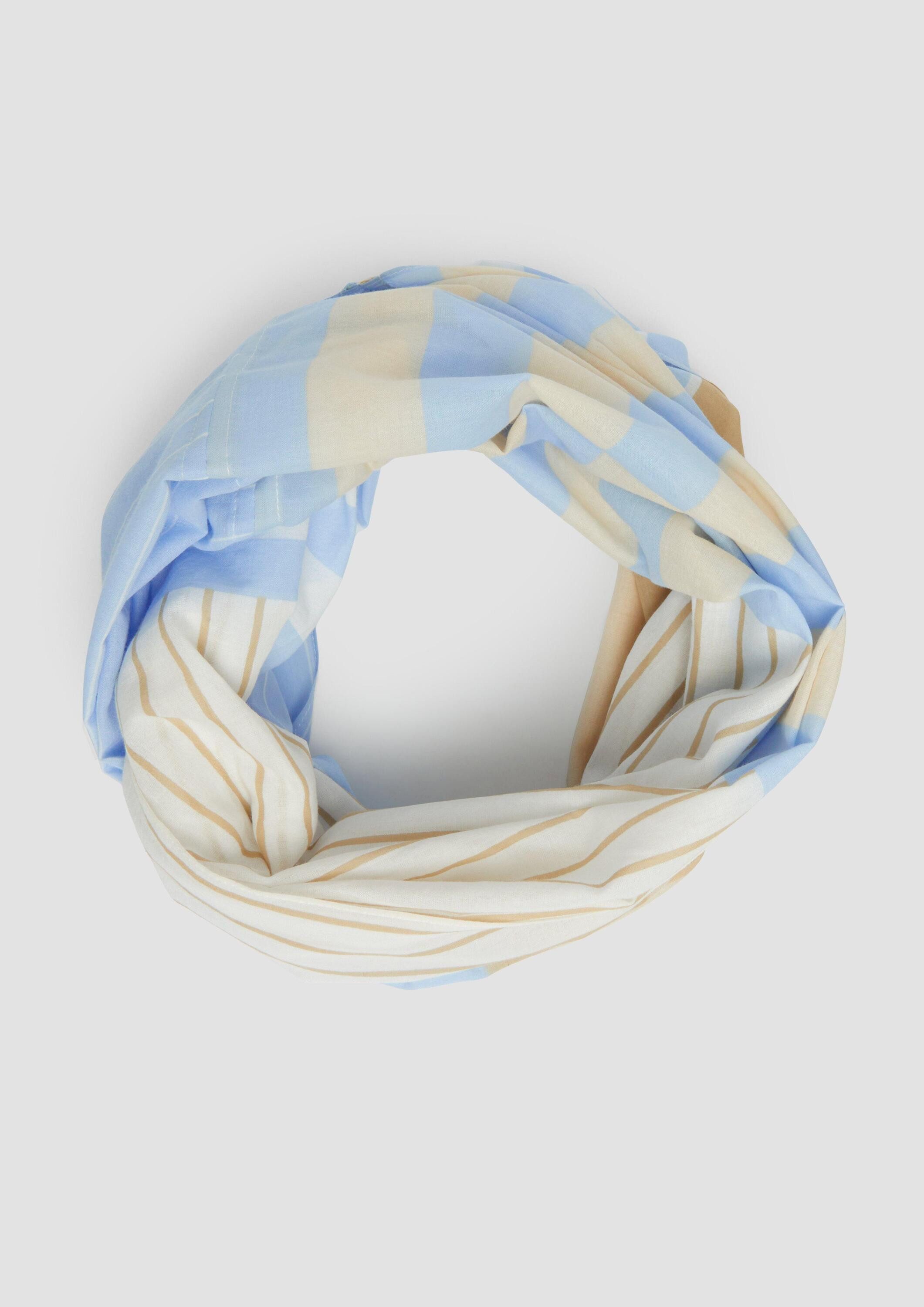 s.Oliver Loop Snood, Gestreifter Loop-Schal aus Baumwolle