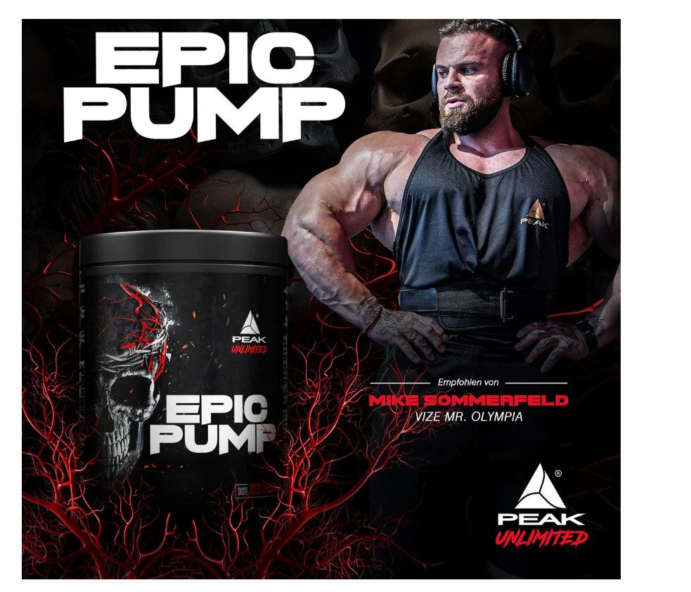 PEAK Epic Pump 500 g Pulver Pulver, 1 er nicht im Set enthalten, Einzelprodukt à 1 St., 500 g, Vegan, glutenfrei, laktosefrei, ohne Aspartam