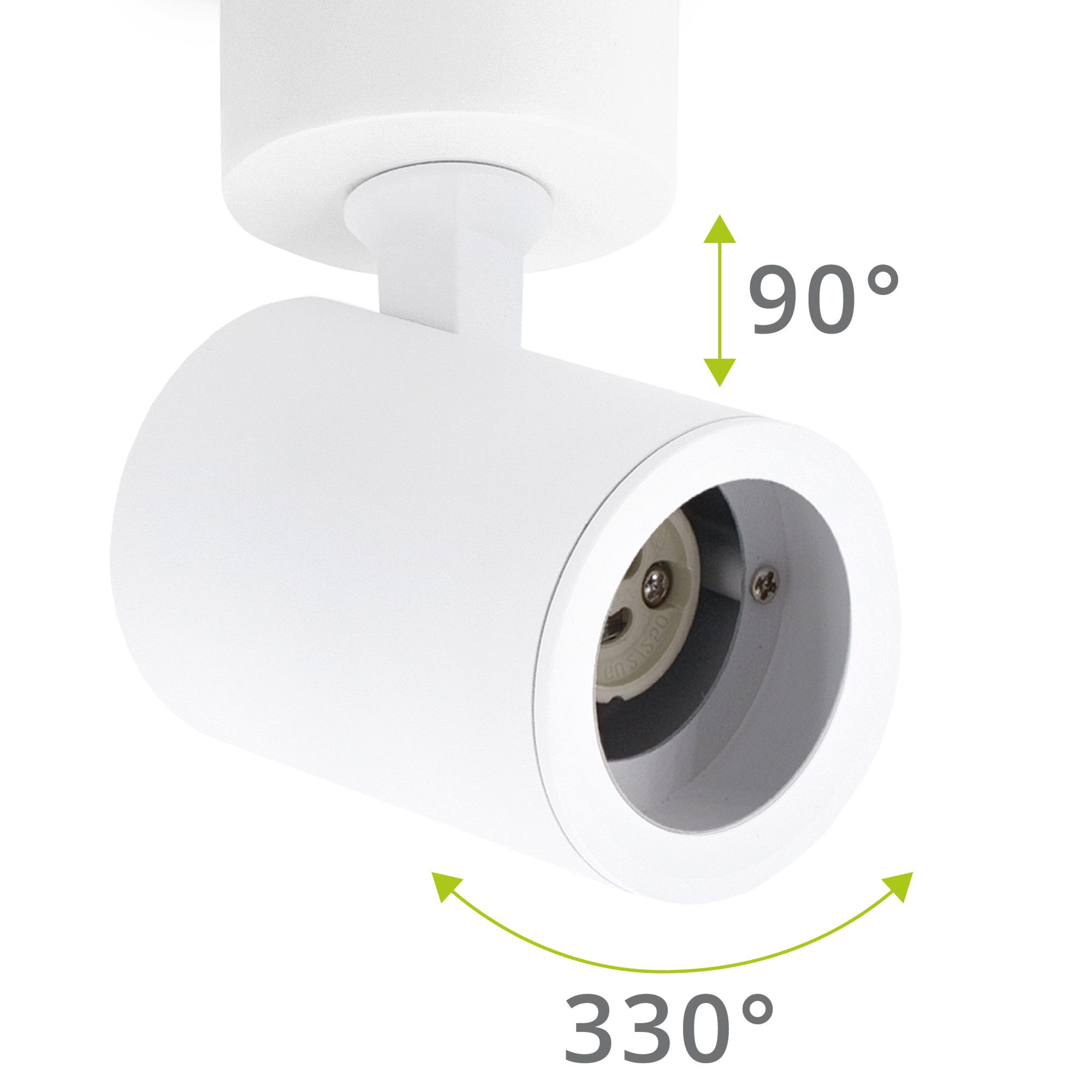 linovum LED Aufbaustrahler TENJO Aufputz Deckenspot Wandstrahler schwenkbar & drehbar in weiss