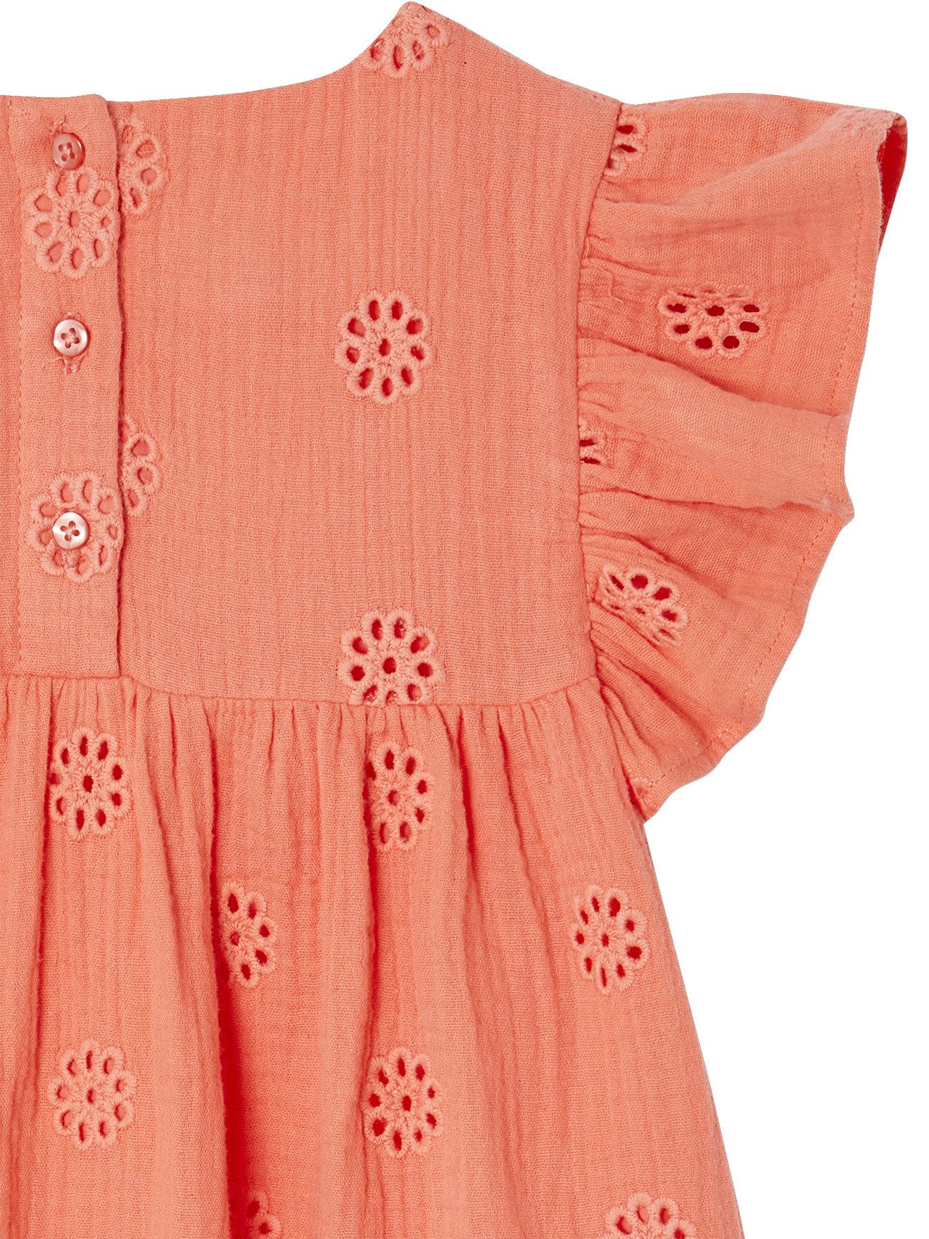 vertbaudet Kurzarmbluse Mädchen Bluse aus besticktem Musselin