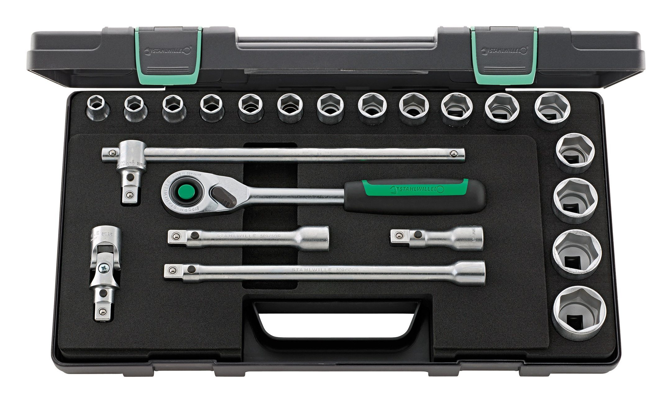 Stahlwille Steckschlüssel (22 St), Garnitur 1/2" 22tlg. 52/16/6QR KN