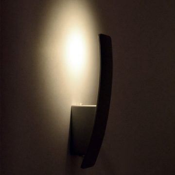 etc-shop LED Wandleuchte, LED-Leuchtmittel fest verbaut, Warmweiß, 2x LED ALU Wand Leuchten Ess Gäste Zimmer Beleuchtung Flur Strahler