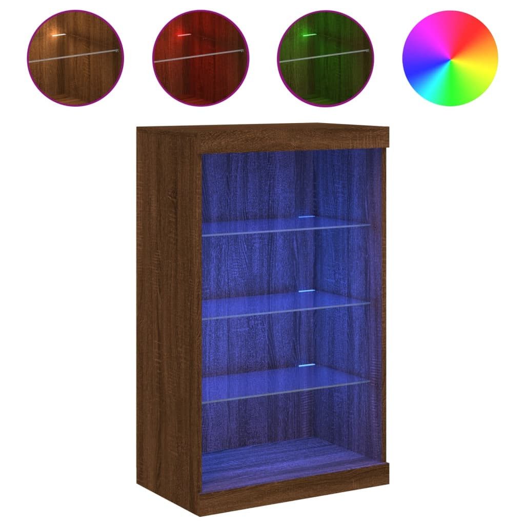 vidaXL Sideboard Sideboard mit LED-Leuchten Braun günstig online kaufen